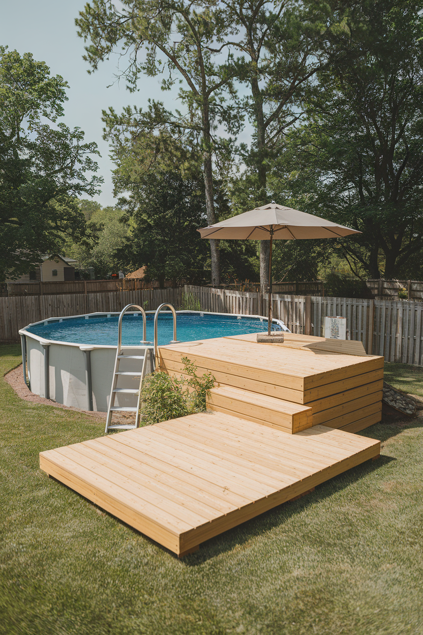 37 Pool Deck Ideas for Above Ground and Inground Pools with DIY and ...