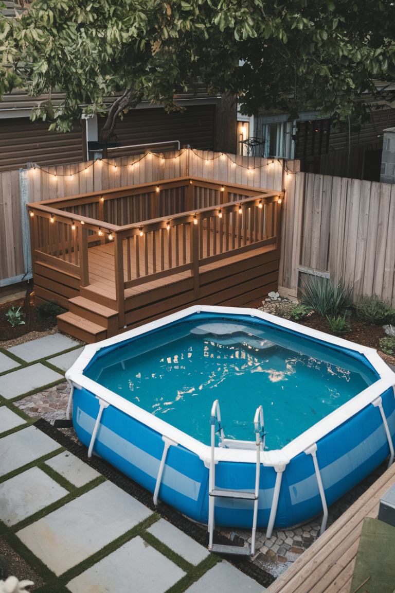 37 Above Ground Pool Deck Ideas for DIY Builds, Small Yards, Budget ...