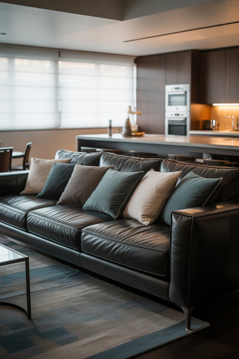 44 black sofa ideas for modern cozy living room decor with color ...
