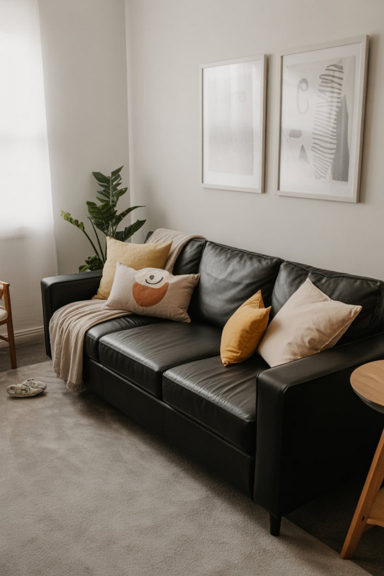 44 black sofa ideas for modern cozy living room decor with color ...