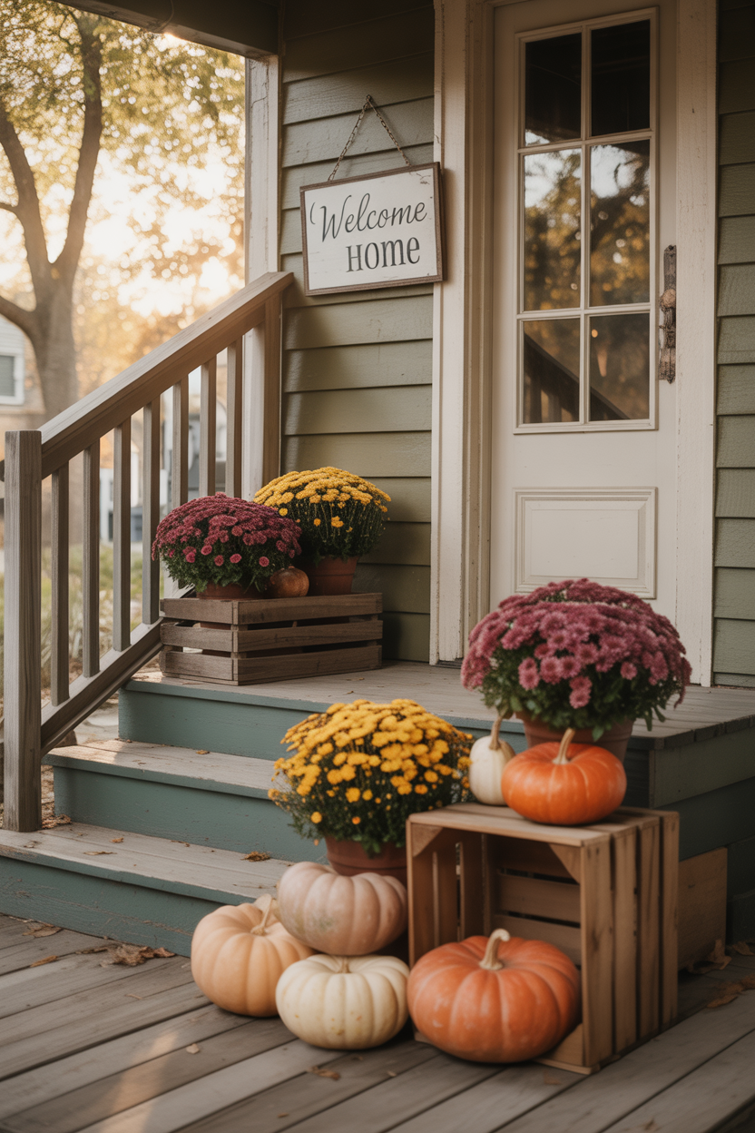 39 Fall Outdoor Decor 2025 Ideas with Mums, Haybales, Cornstalks and ...