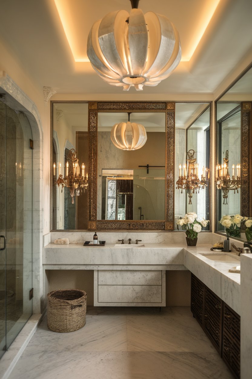 35 Master Bathrooms Luxury Ideas with Double Vanity, Black and White ...