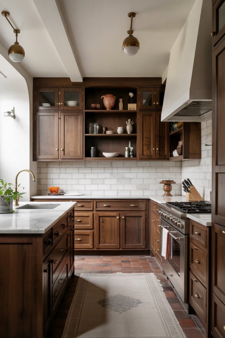 35 Dark Wood Kitchen Cabinets Ideas for 2025 with Modern Decor, Islands ...