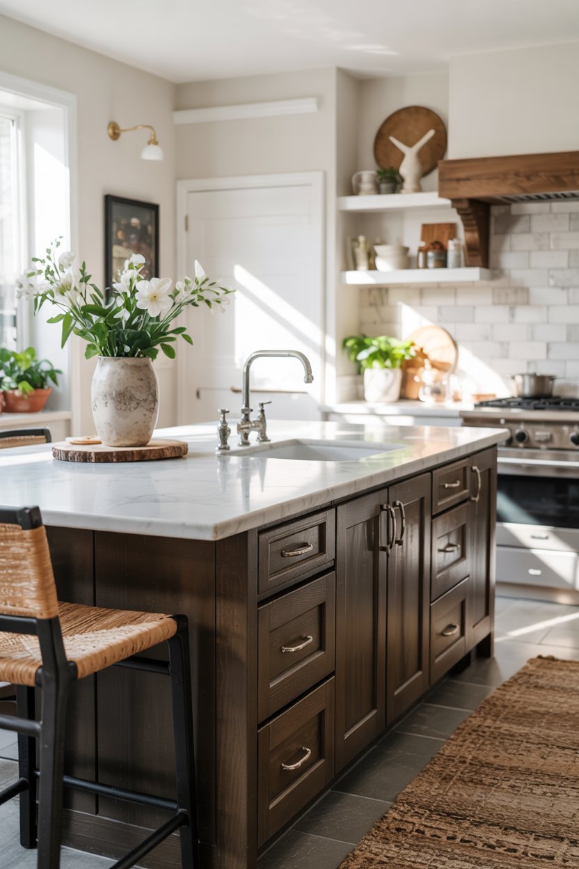 35 Dark Wood Kitchen Cabinets Ideas for 2025 with Modern Decor, Islands ...