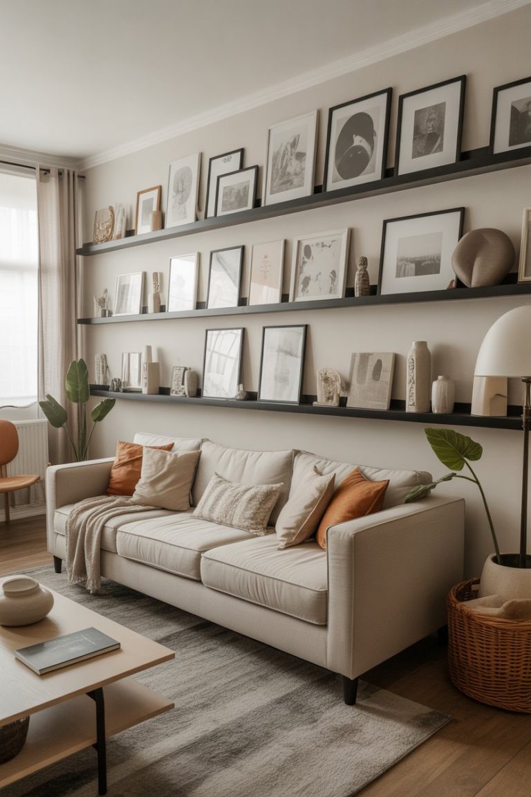 Picture of 40 Living Room Wall Ideas to Style Blank Spaces with Decor Tips for ...