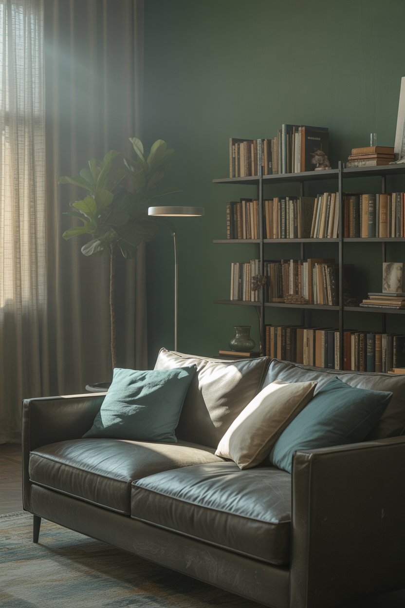 40 Dark Green Living Room Ideas for Cozy, Moody, Vintage, and Modern ...