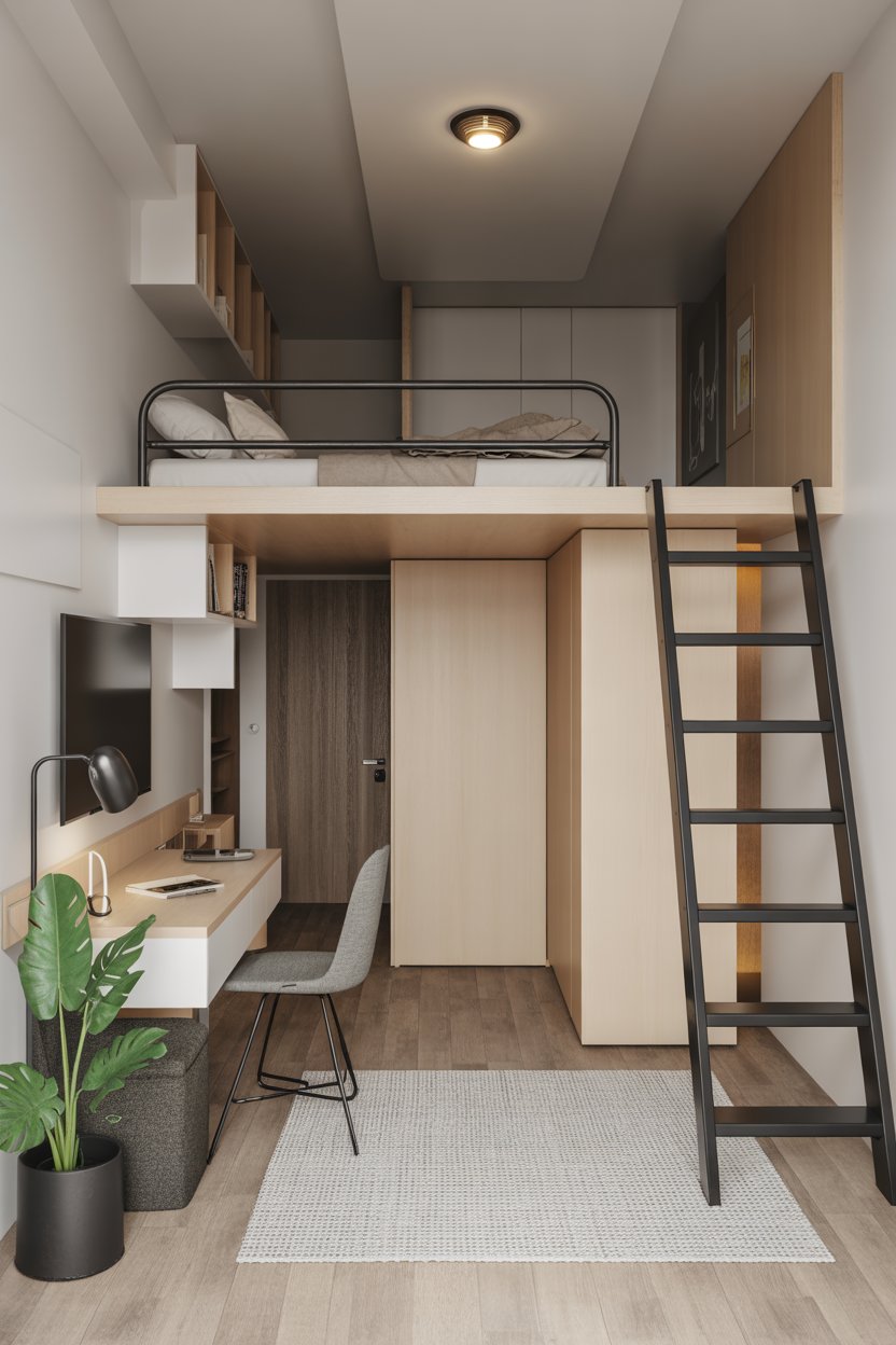 Micro Loft Layout 37 Studio Apartment Ideas for Small Spaces with Modern, Masculine, and ...