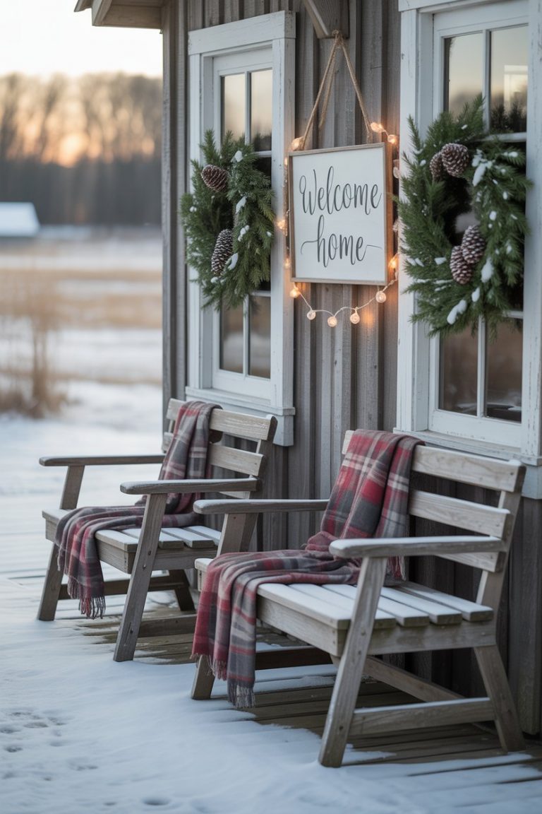 Winter Porch Decor 2025/2026 41 Cozy Rustic Farmhouse and French ...