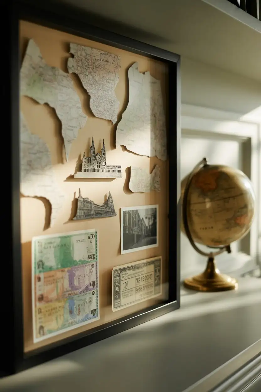 3D Layered Travel Map Shadow Box 2