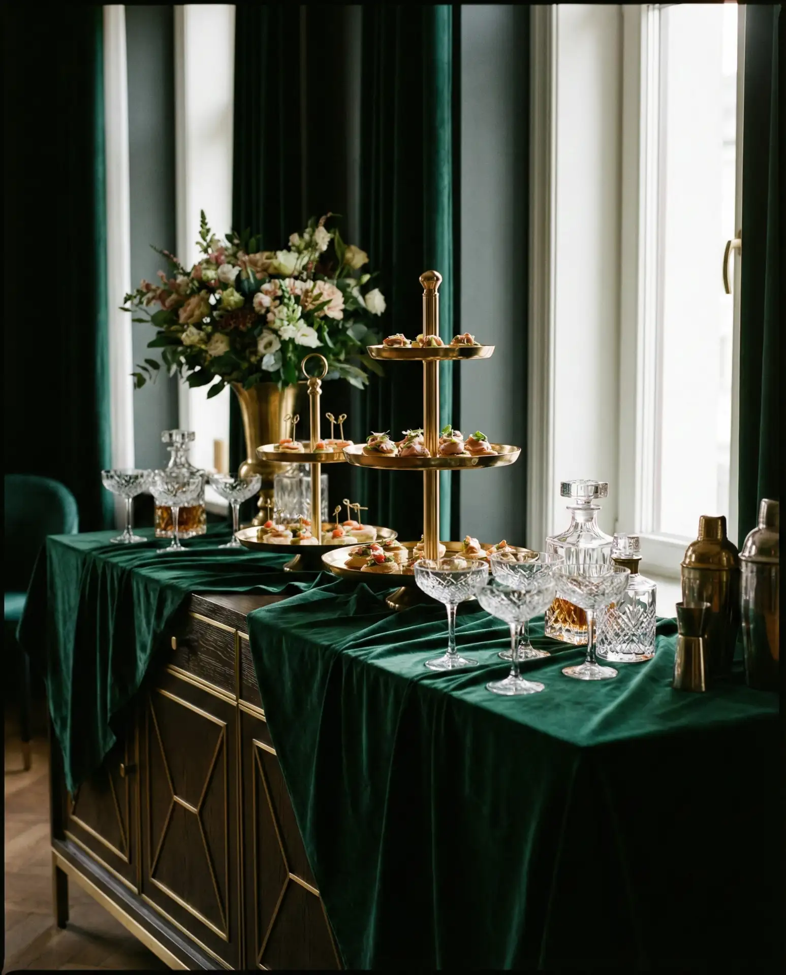 Art Deco Glamour Buffet with Gold and Emerald 1