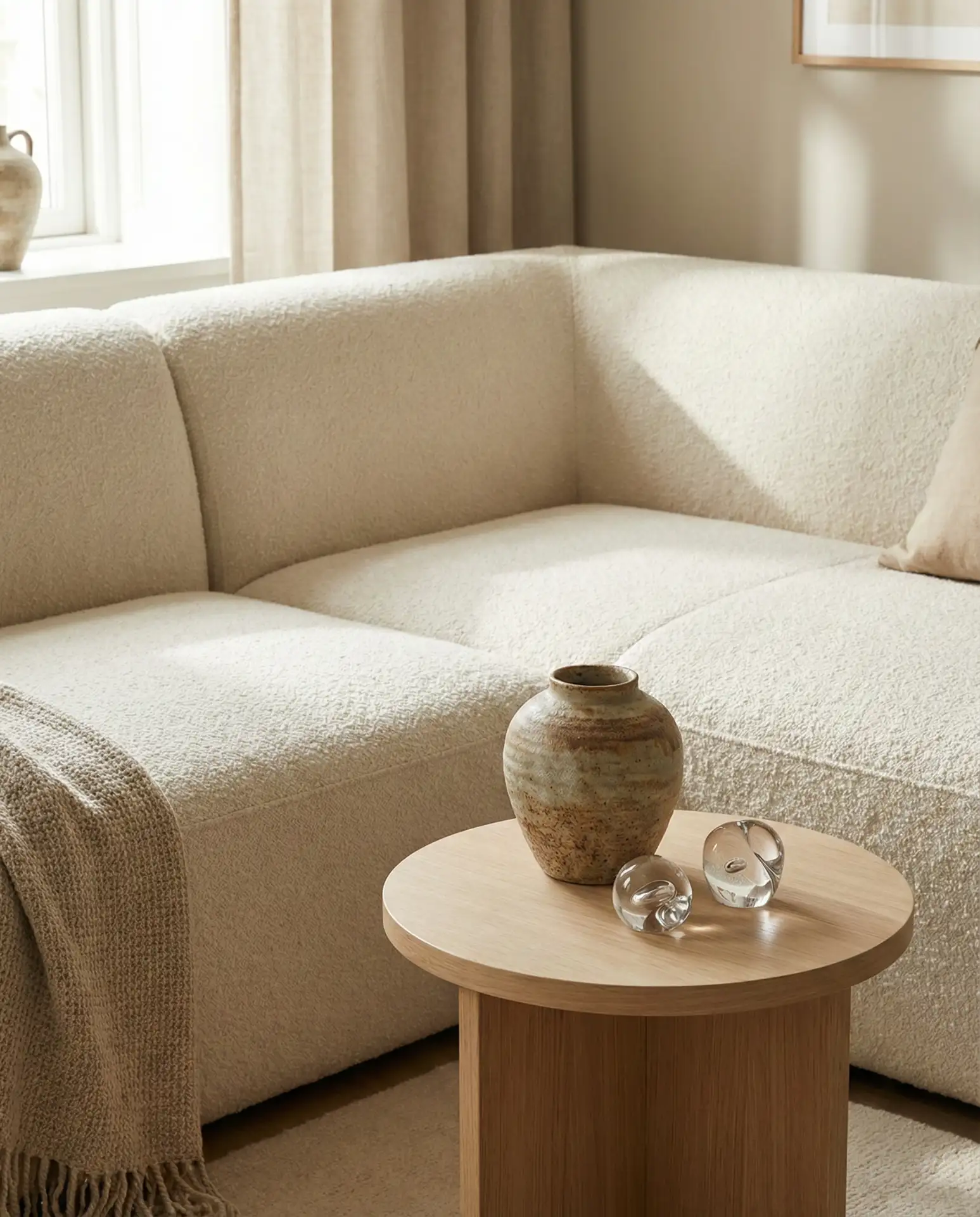 Beige Bouclé Sectional for Texture Lovers 2