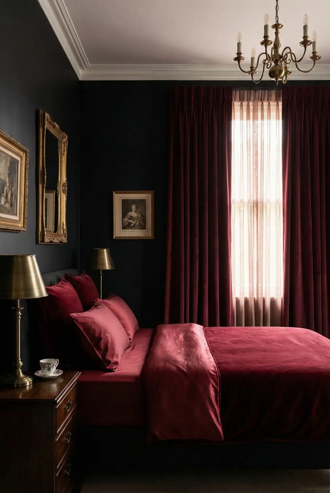 Black Walls with Red Drama 1