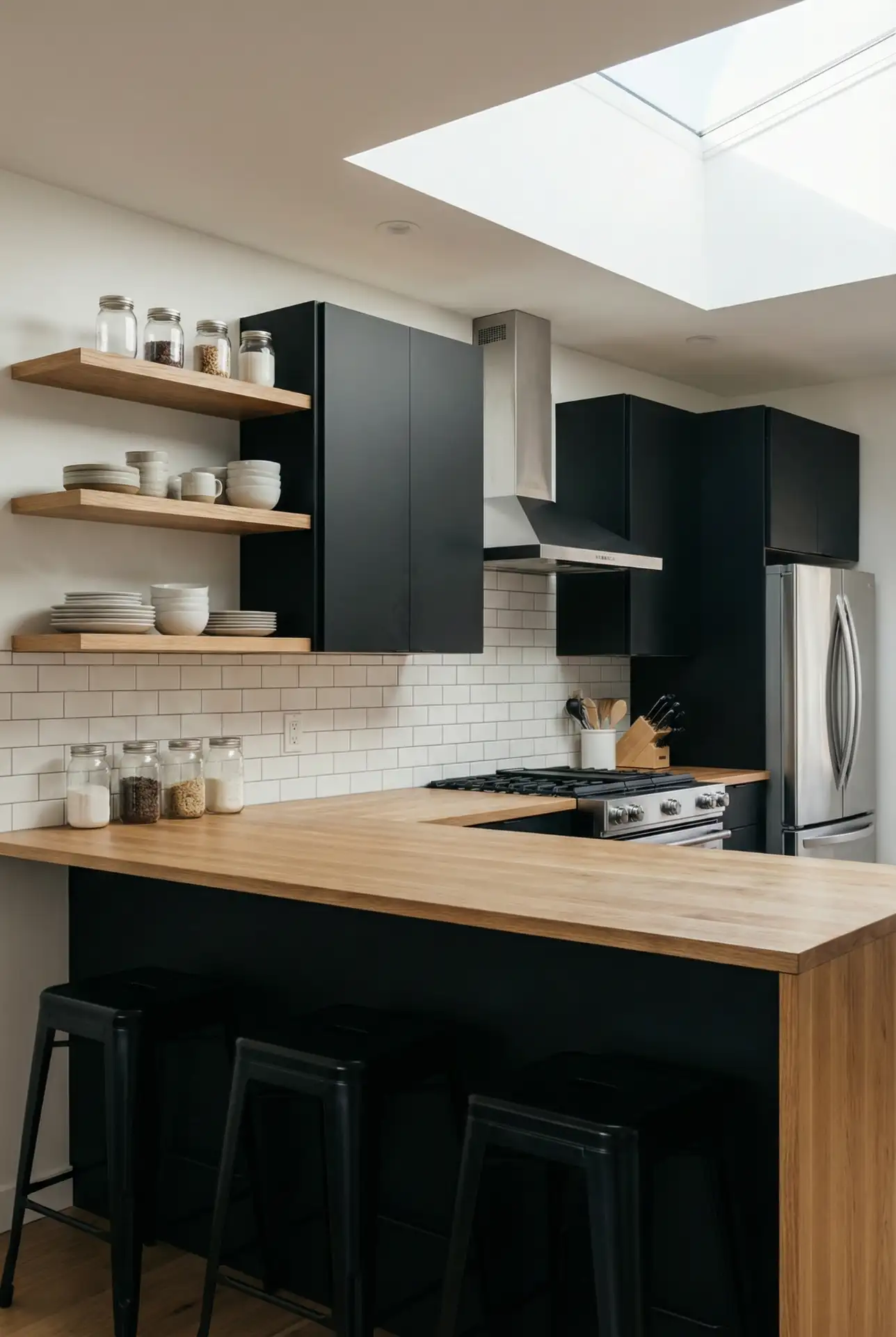 Black and Natural Wood Contrast 1