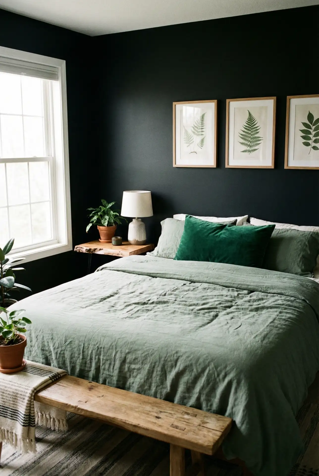 Black with Sage Green Serenity 1