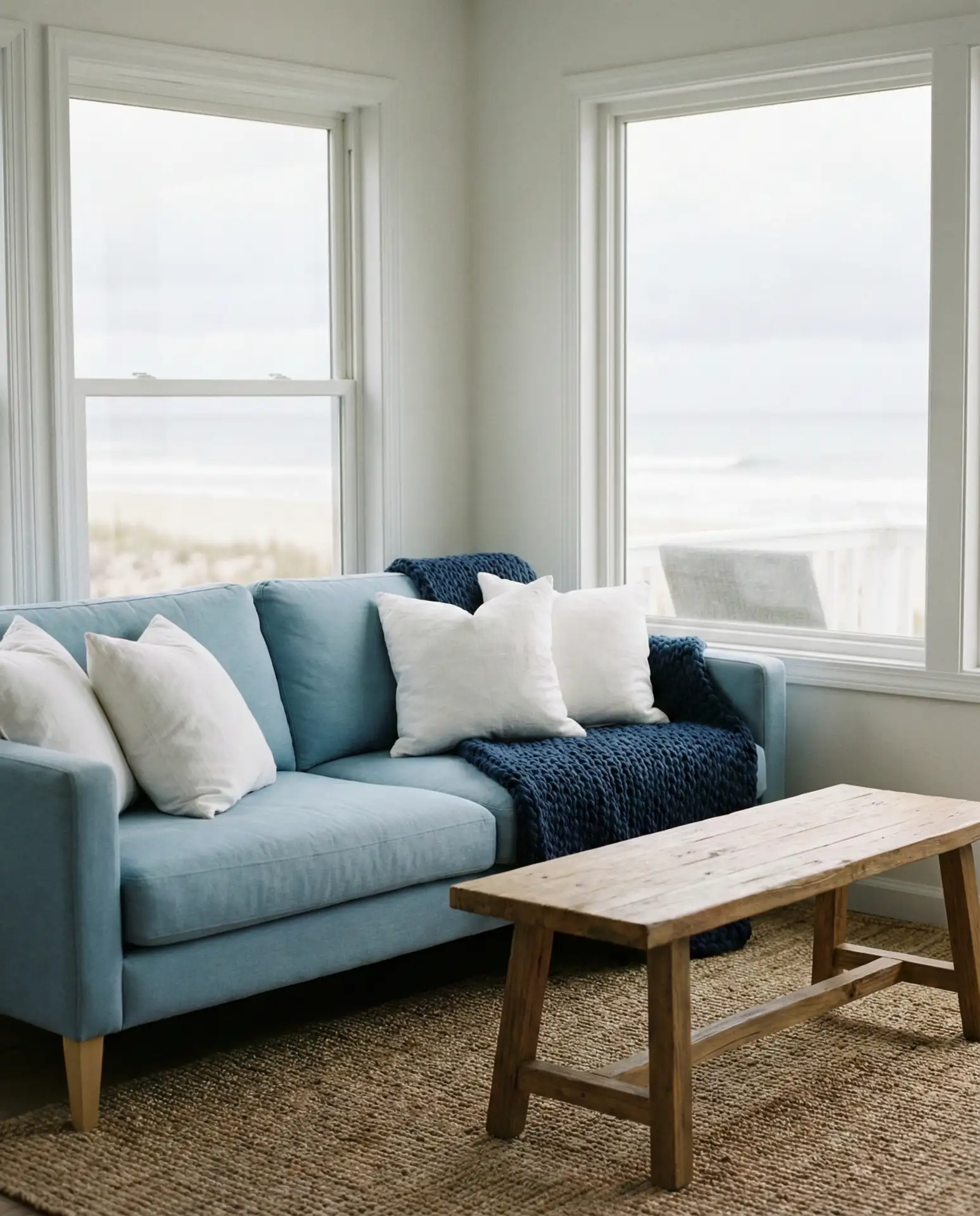 Blue Cottage Living Room with Coastal Calm 1