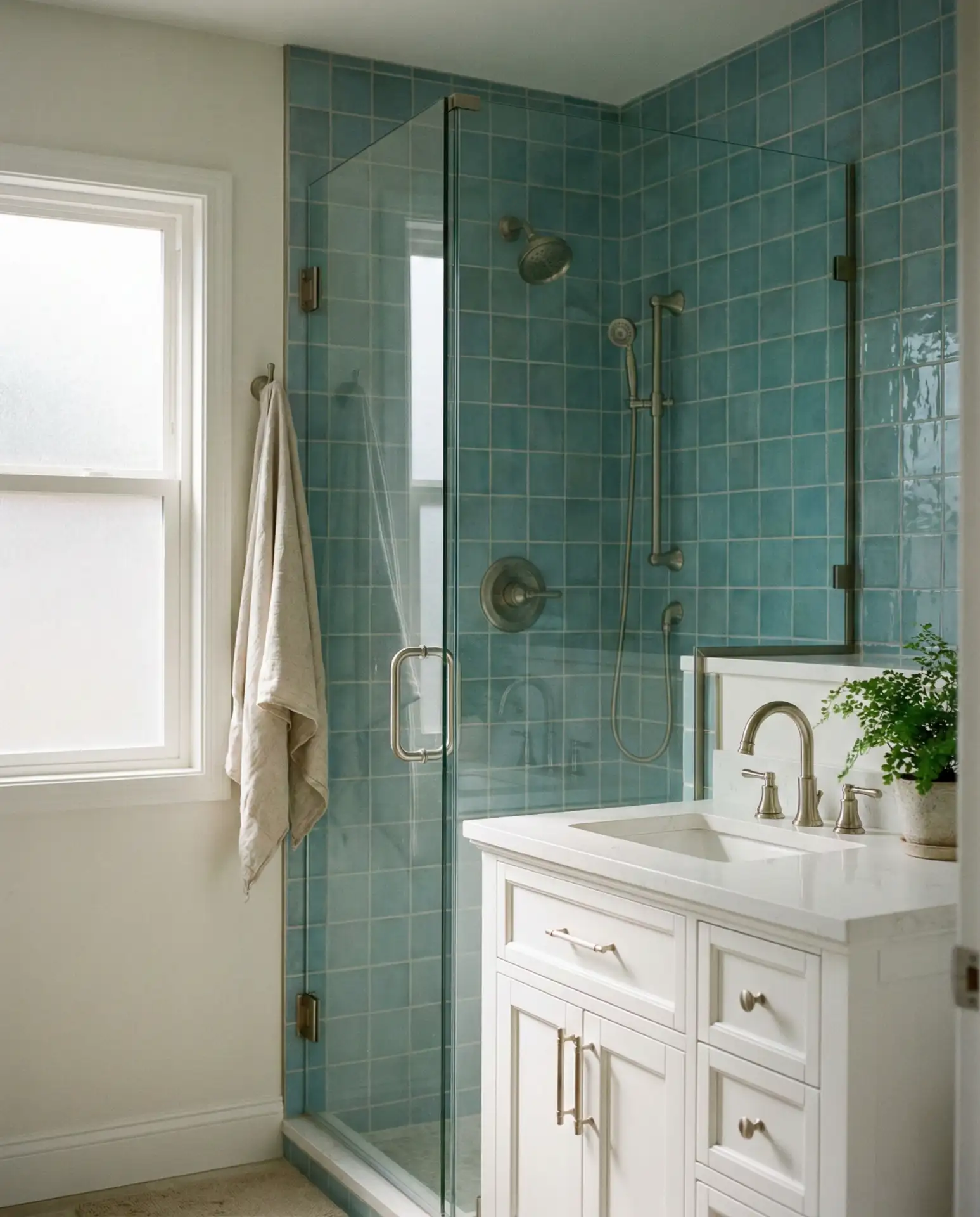 Blue-Green Ceramic Tiles for Coastal Bathrooms 2