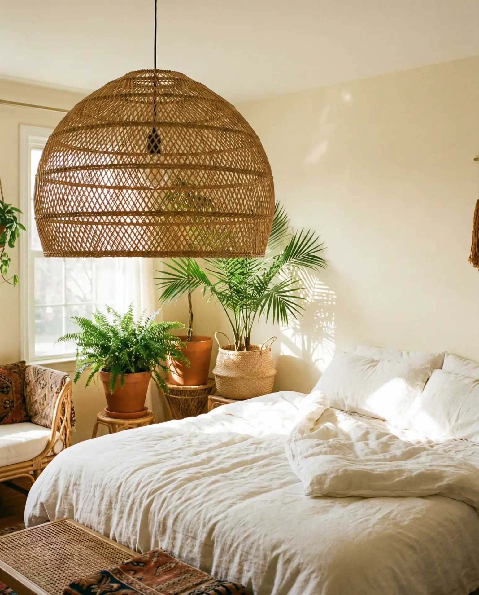 Boho Rattan Chandelier for Textural Interest 2