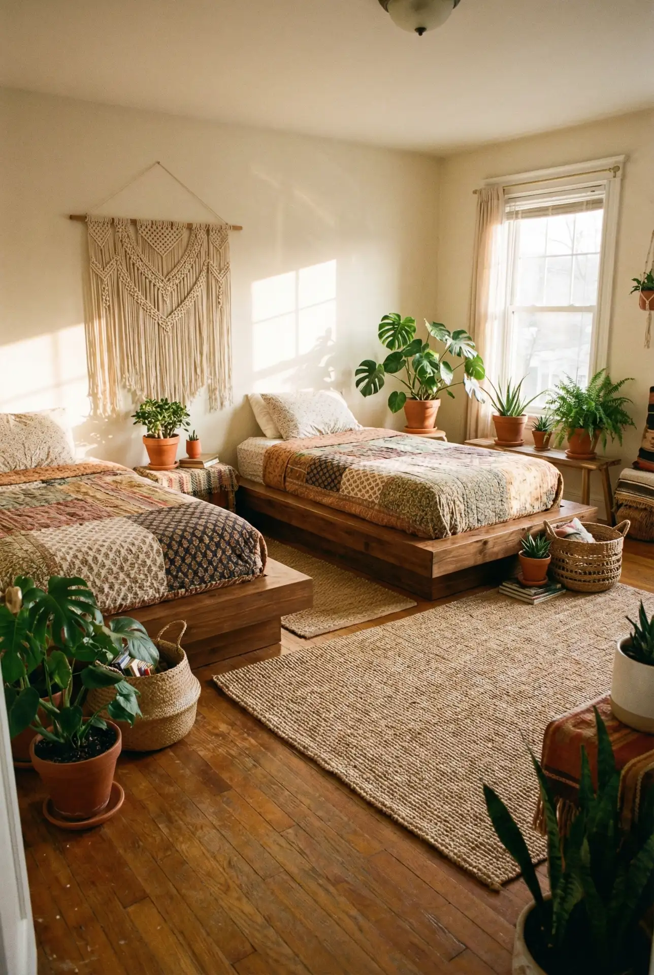 Boho Twin Bedroom with Layered Textiles 1