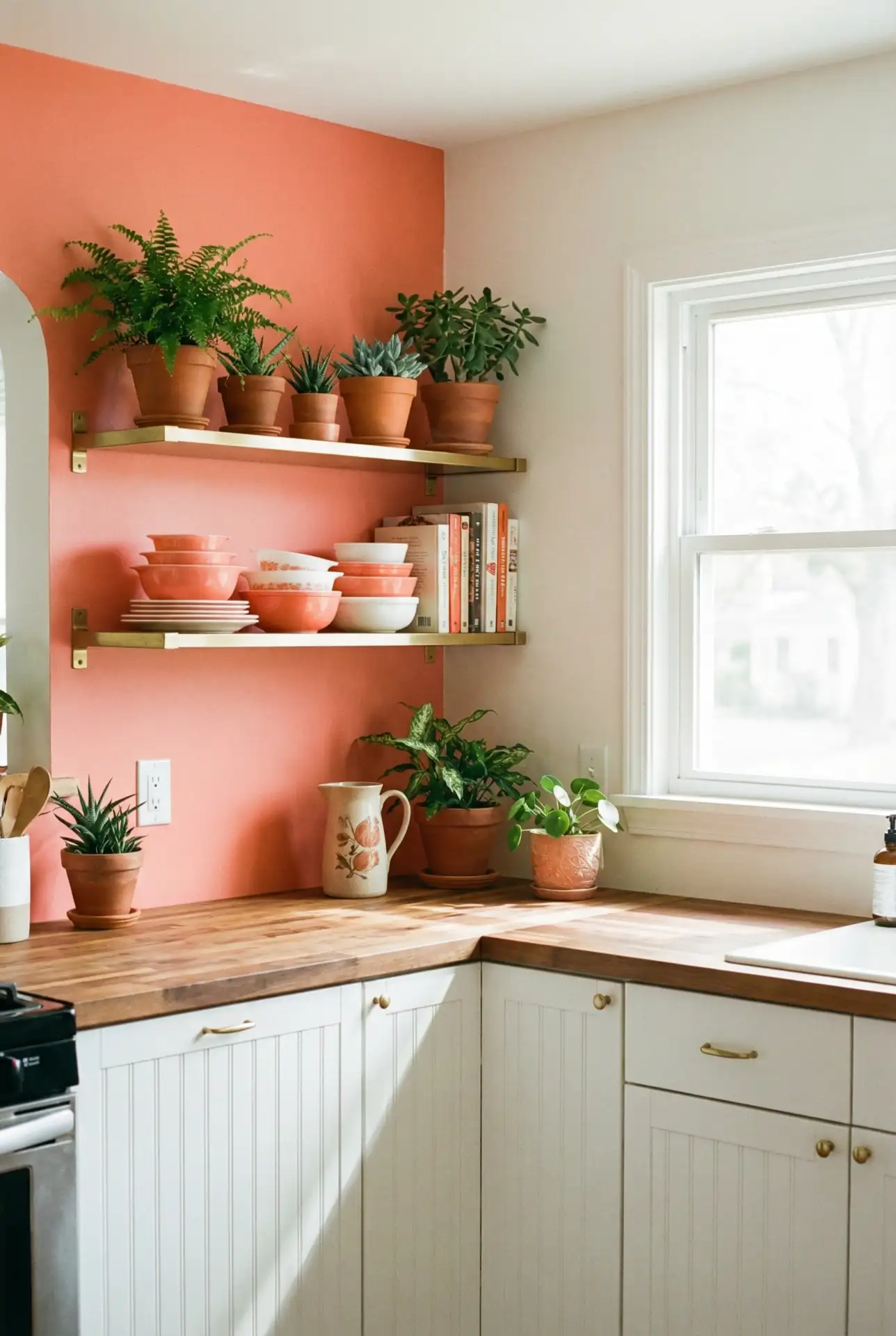 Bright Coral and White 1