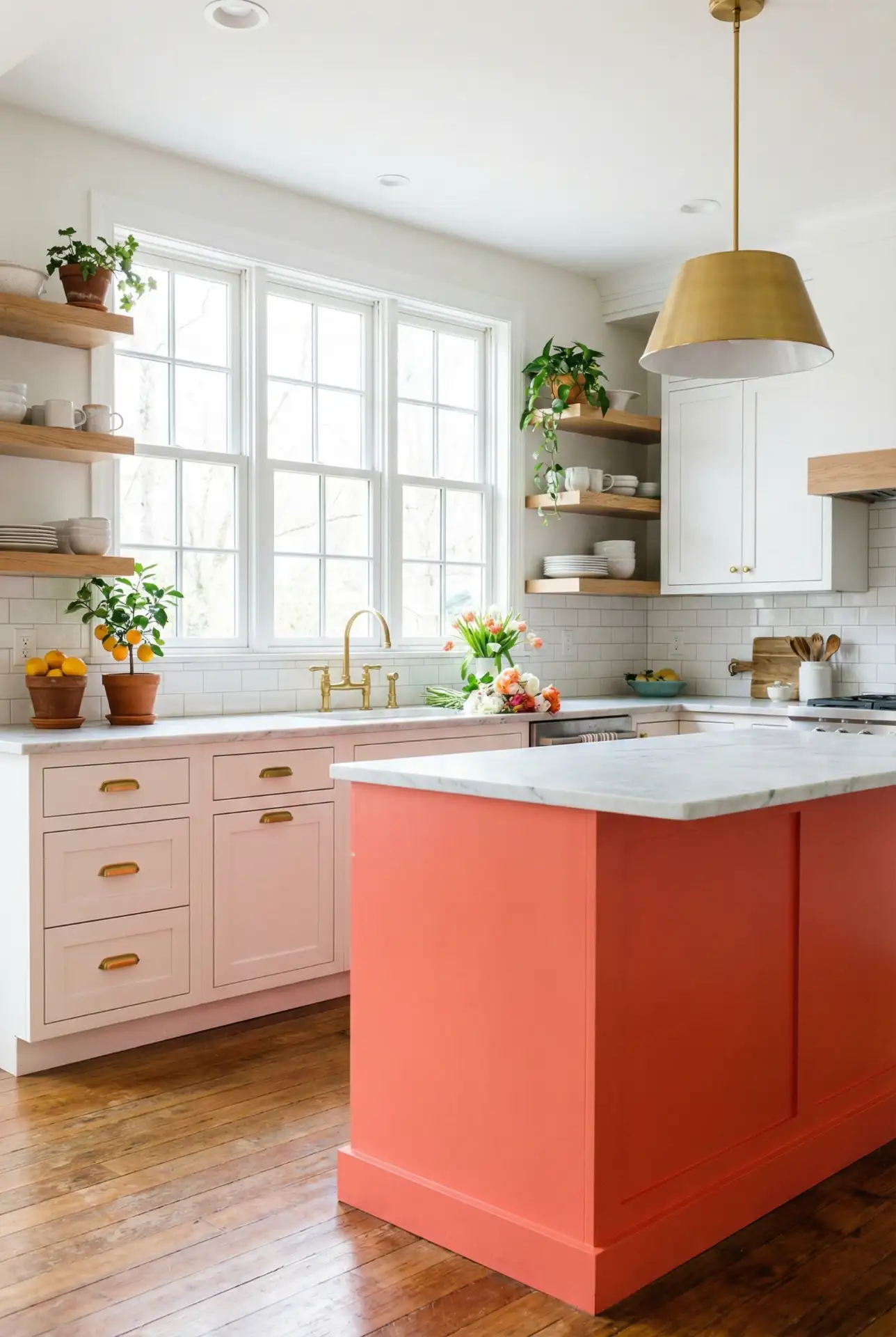 Bright Coral and White 2