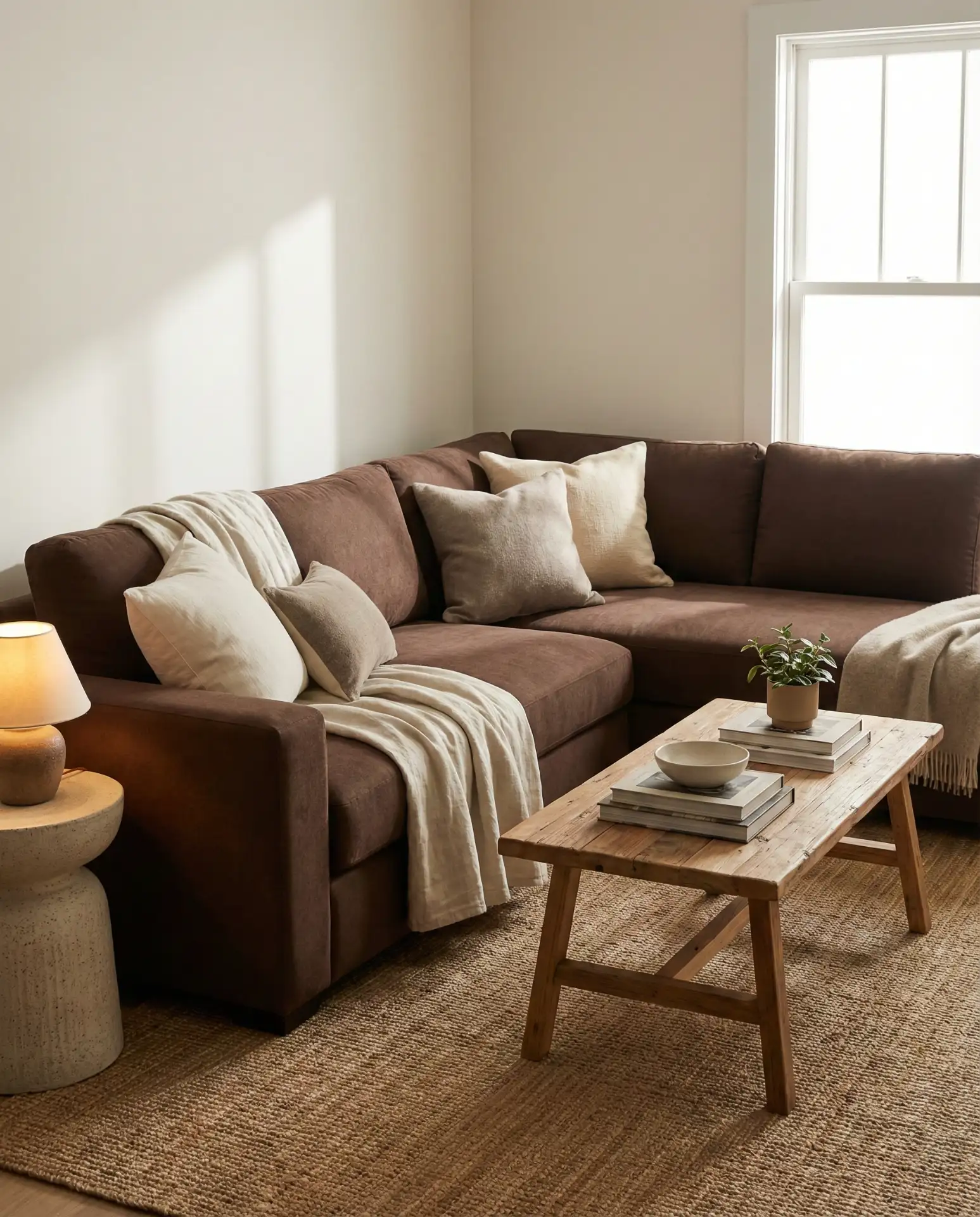 Brown Tonal Living Room with Warm Layers 2