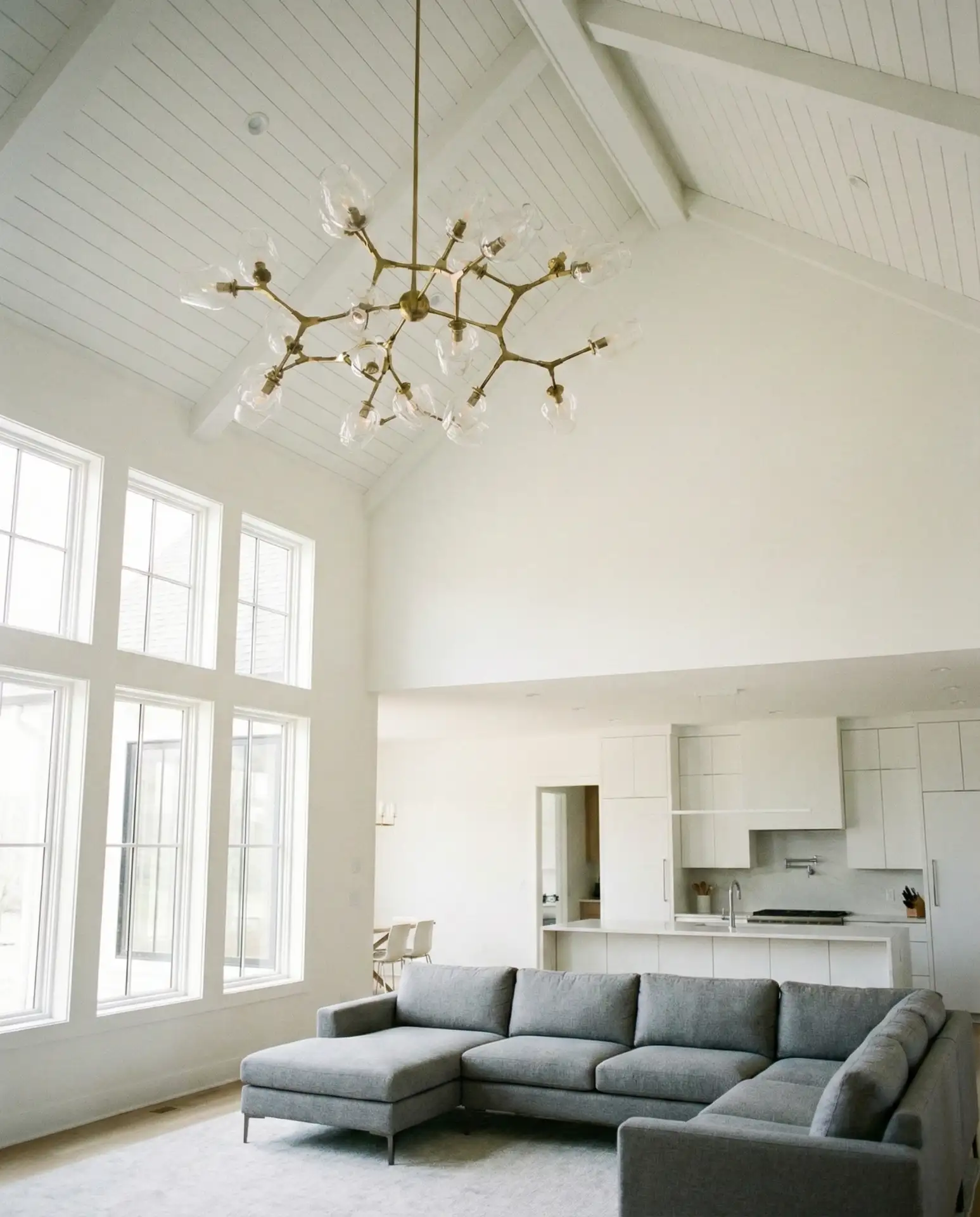 Cathedral Ceiling with Statement Lighting 2