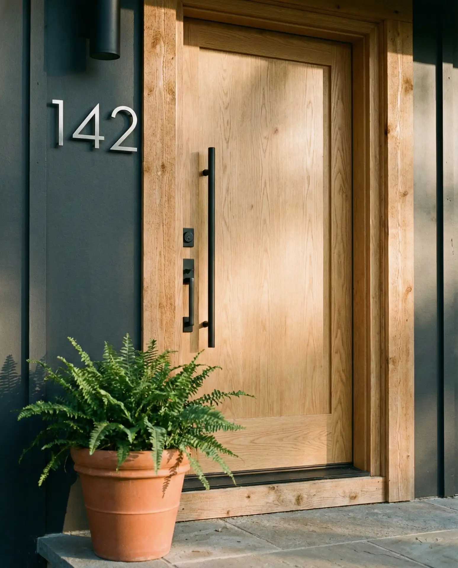 Charcoal with Warm Wood Door and Trim 2