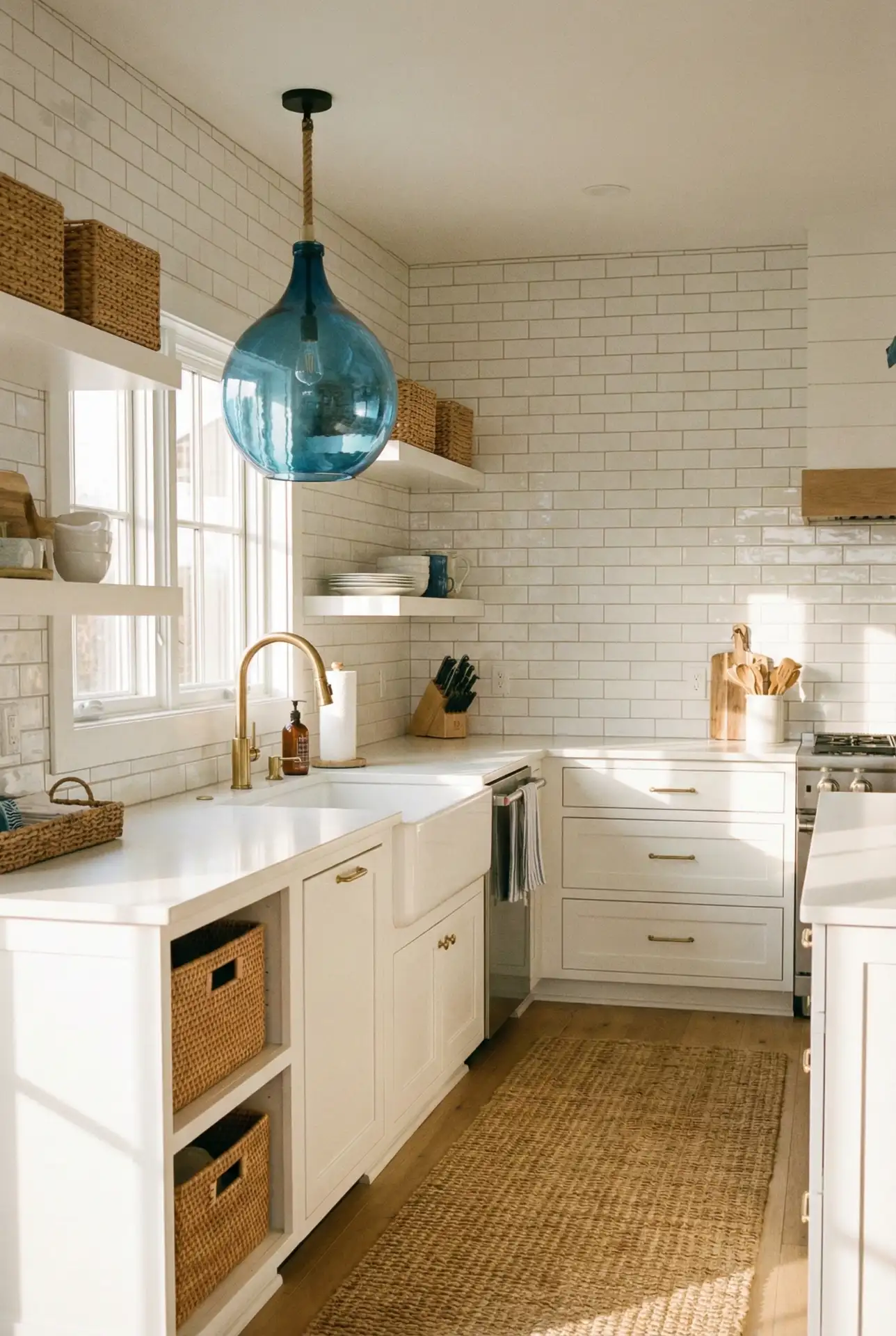 Coastal Blue Glass Globe Pendants 2