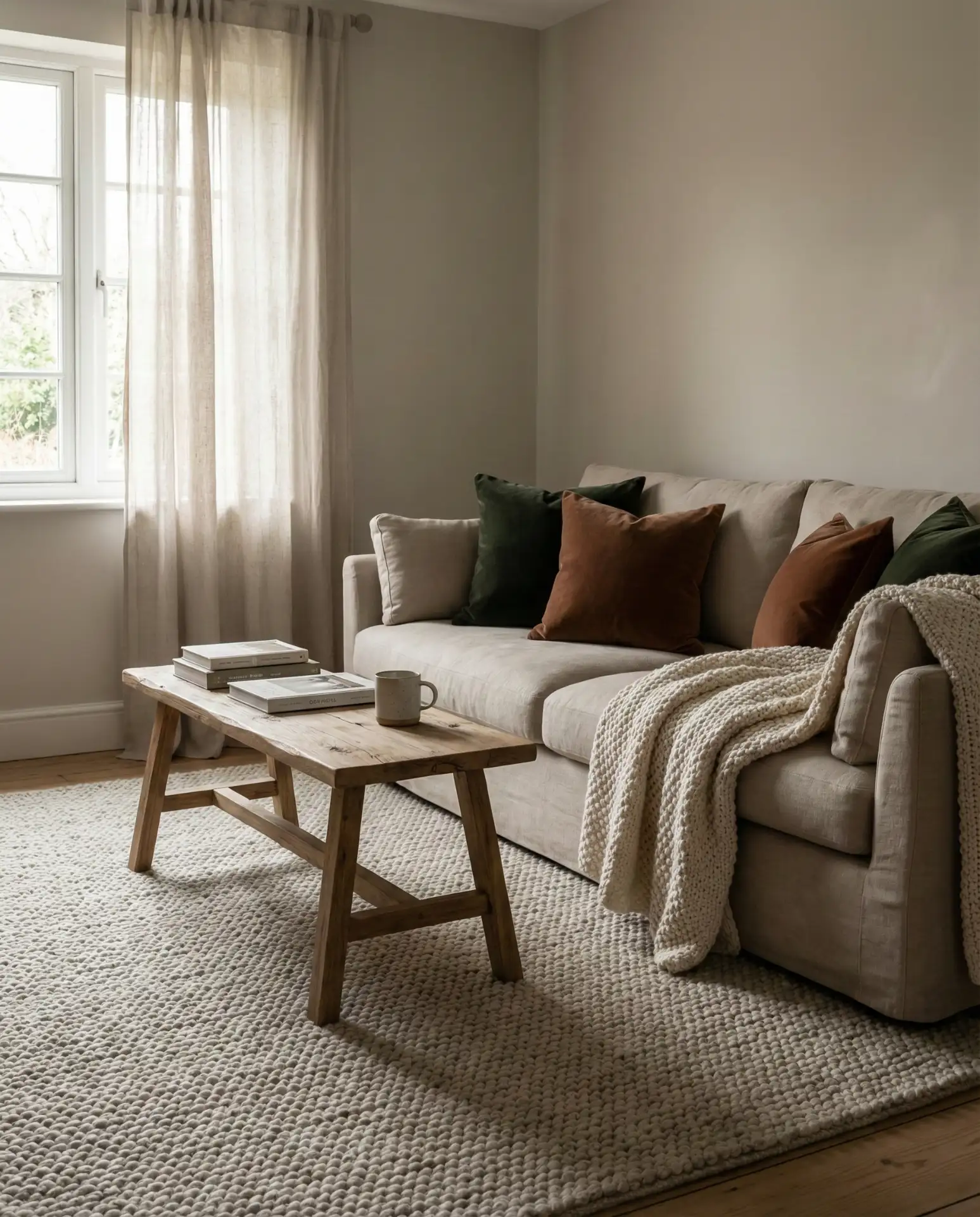 Cottage Living Room Decor with Layered Textiles 1