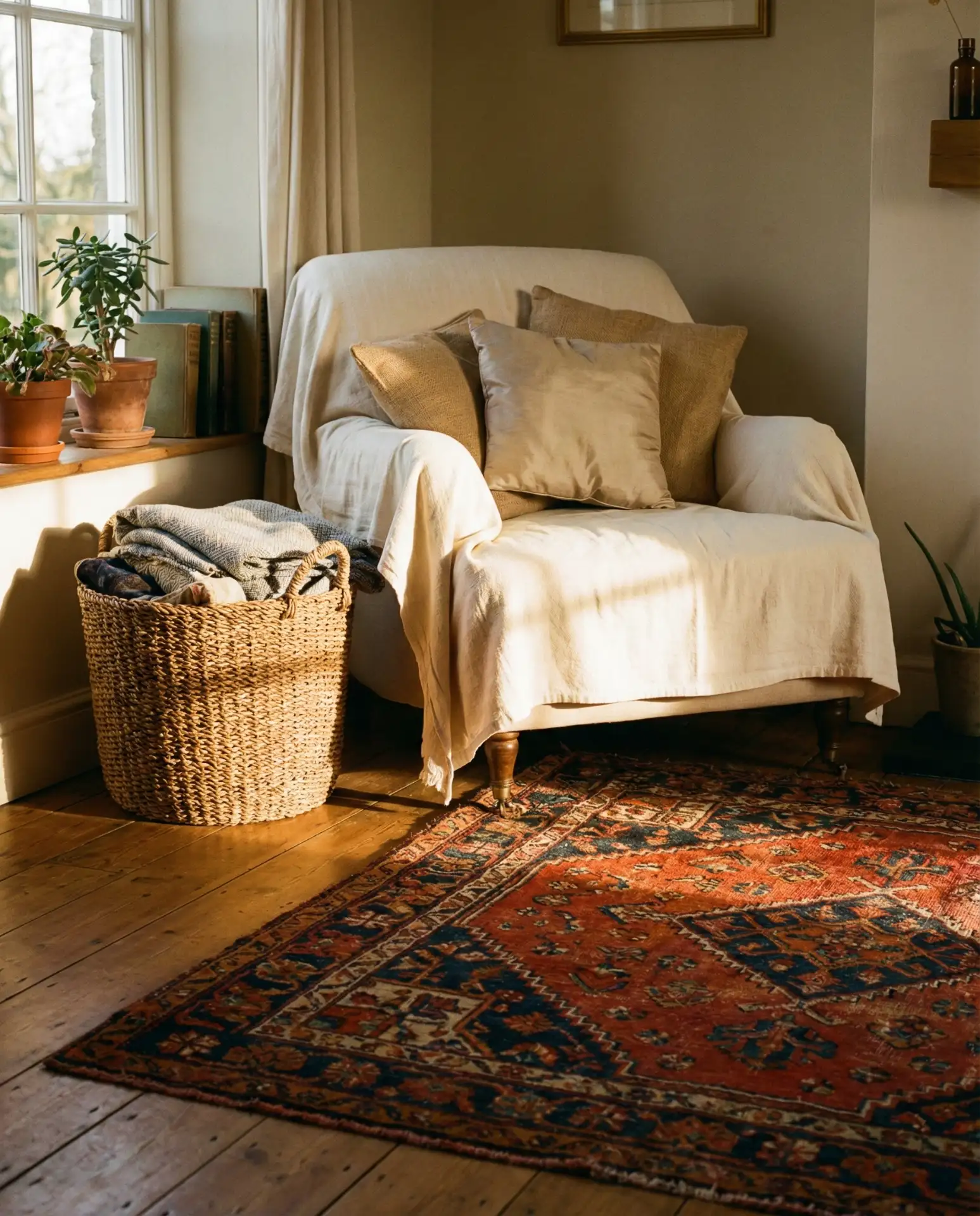 Cottage Living Room Decor with Layered Textiles 2