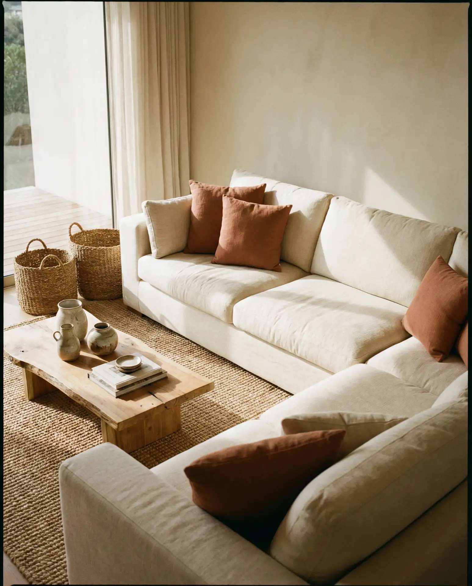 Cream Sectional with Earthy Textures 1