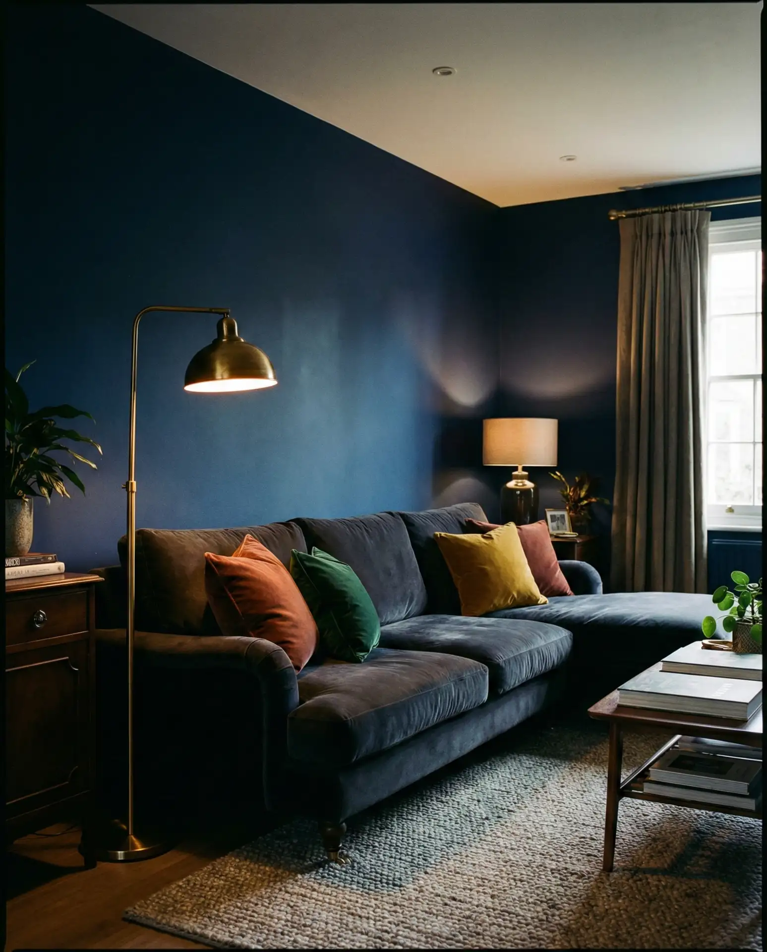 Dark Living Room with Deep Tones 1