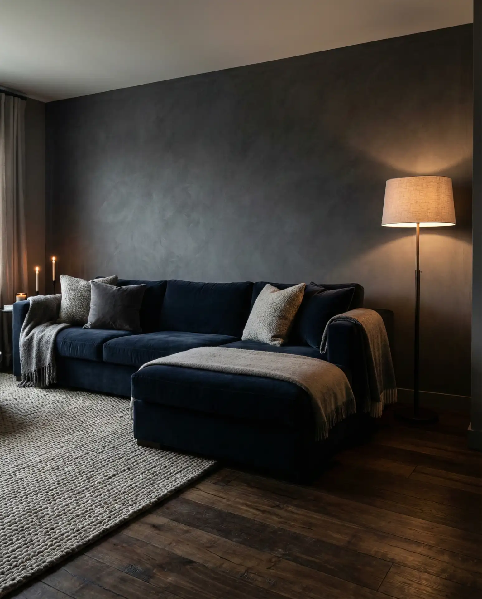 Dark Living Room with Deep Tones 2