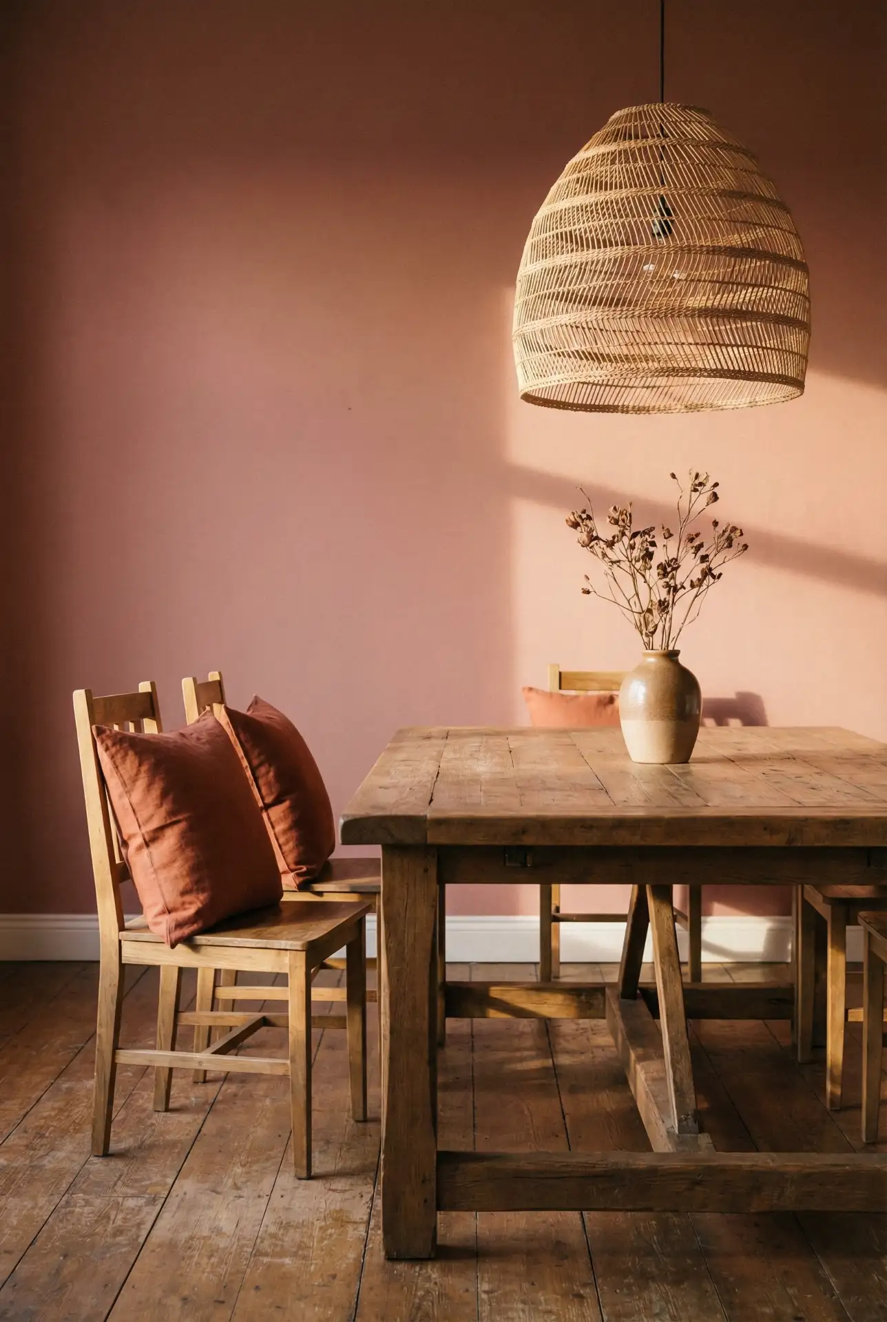 Dusty Rose and Terracotta Dining Space 1