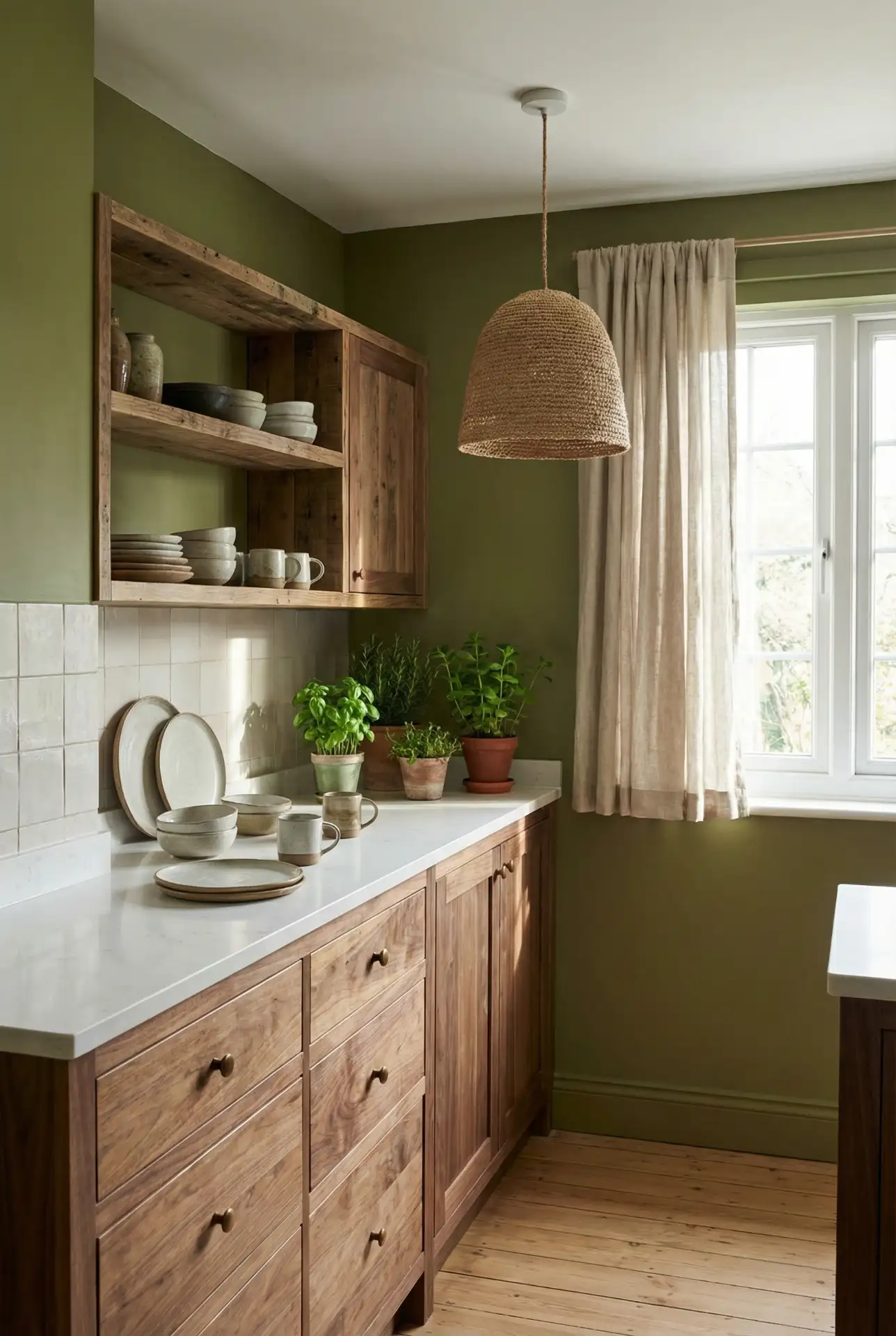 Earthy Olive Green and Wood 1