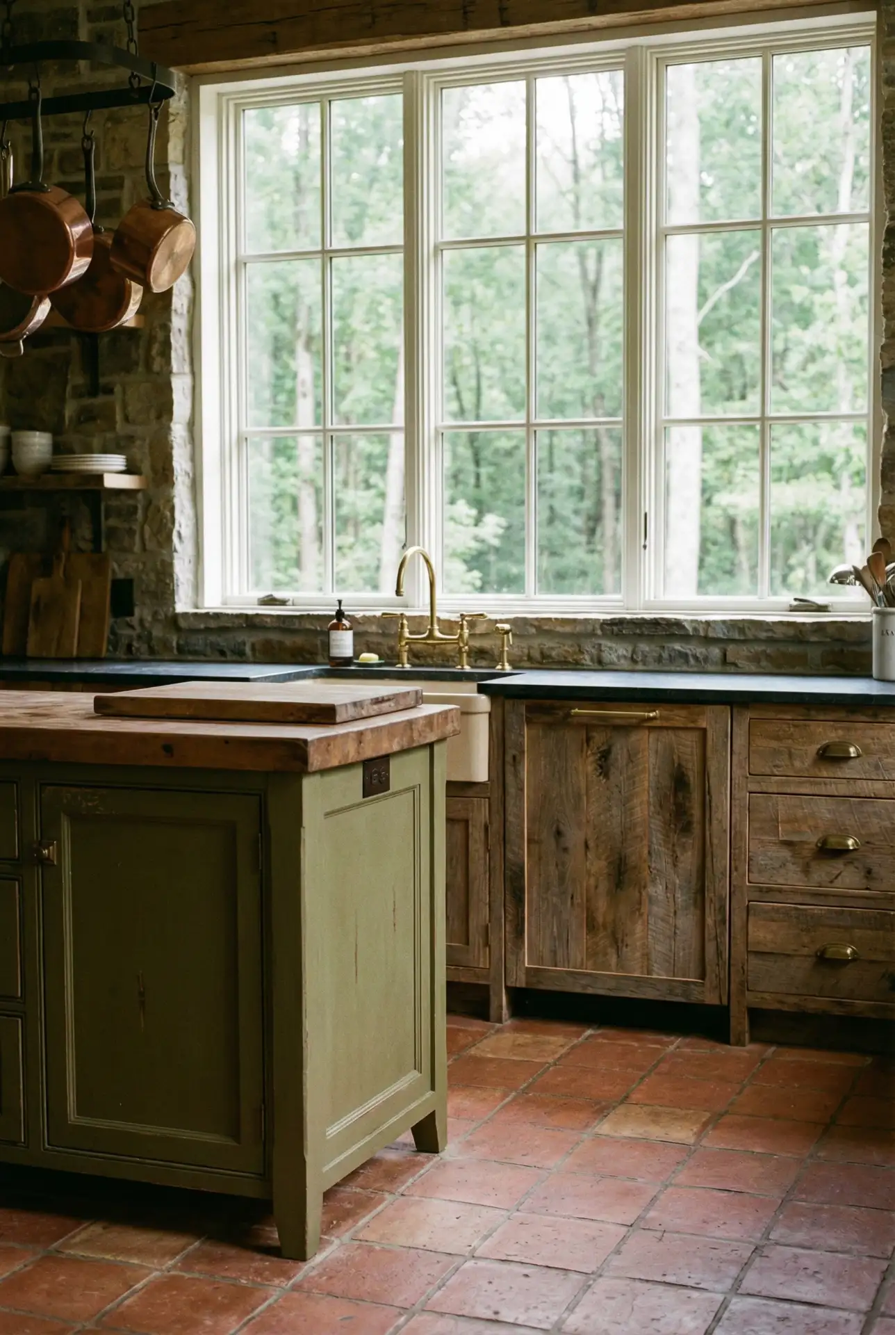 Earthy Olive Green and Wood 2