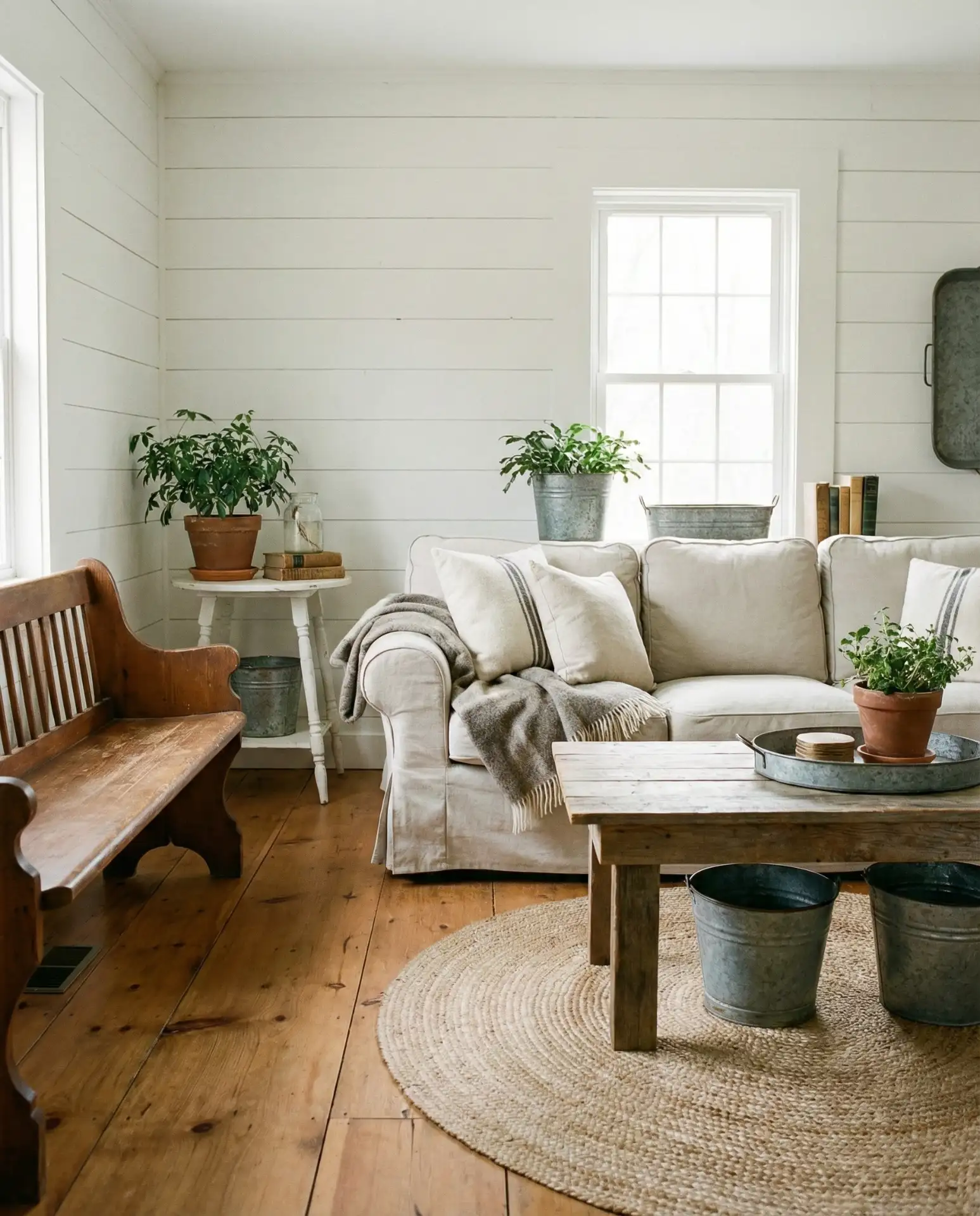 Eclectic Cottage Living Room with Layered Patterns 2