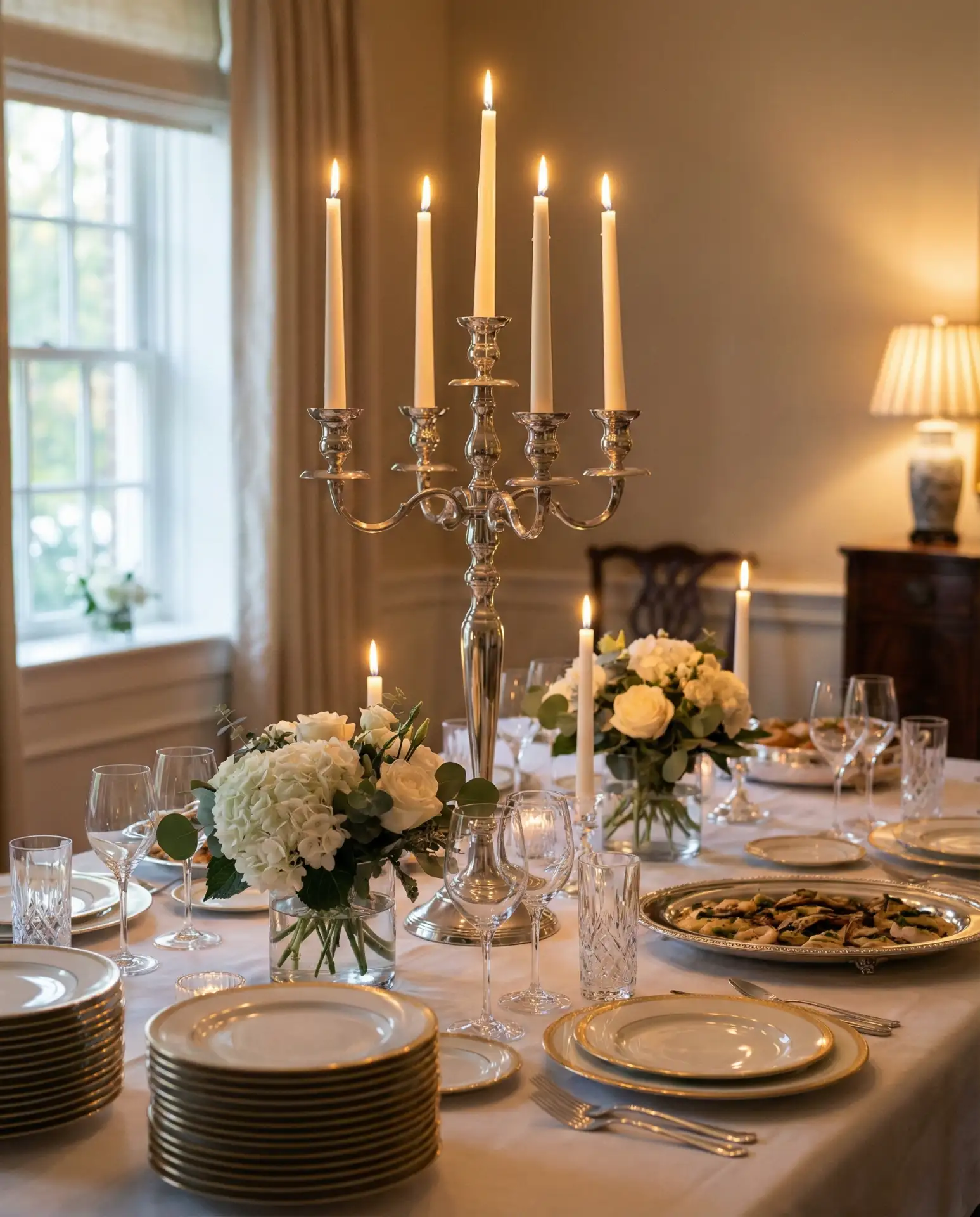 Elegant Dinner Party with Candelabra Centerpiece 1