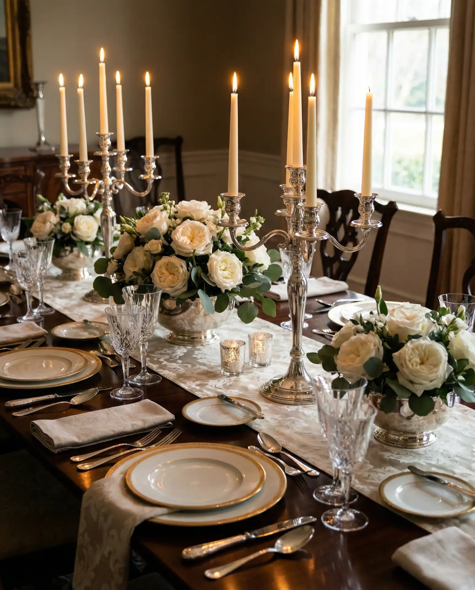 Elegant Dinner Party with Candelabra Centerpiece 2