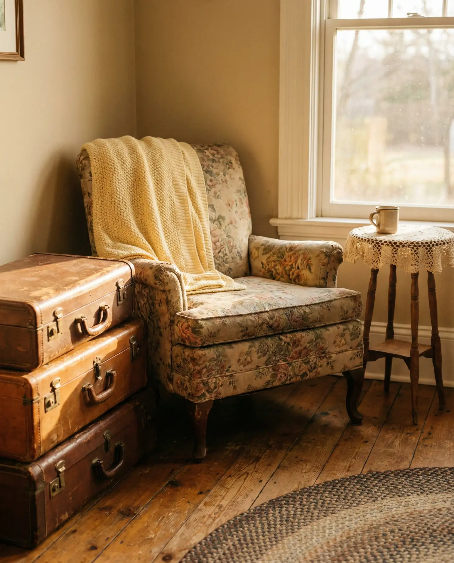 European Cottage Living Room with Old-World Charm 2
