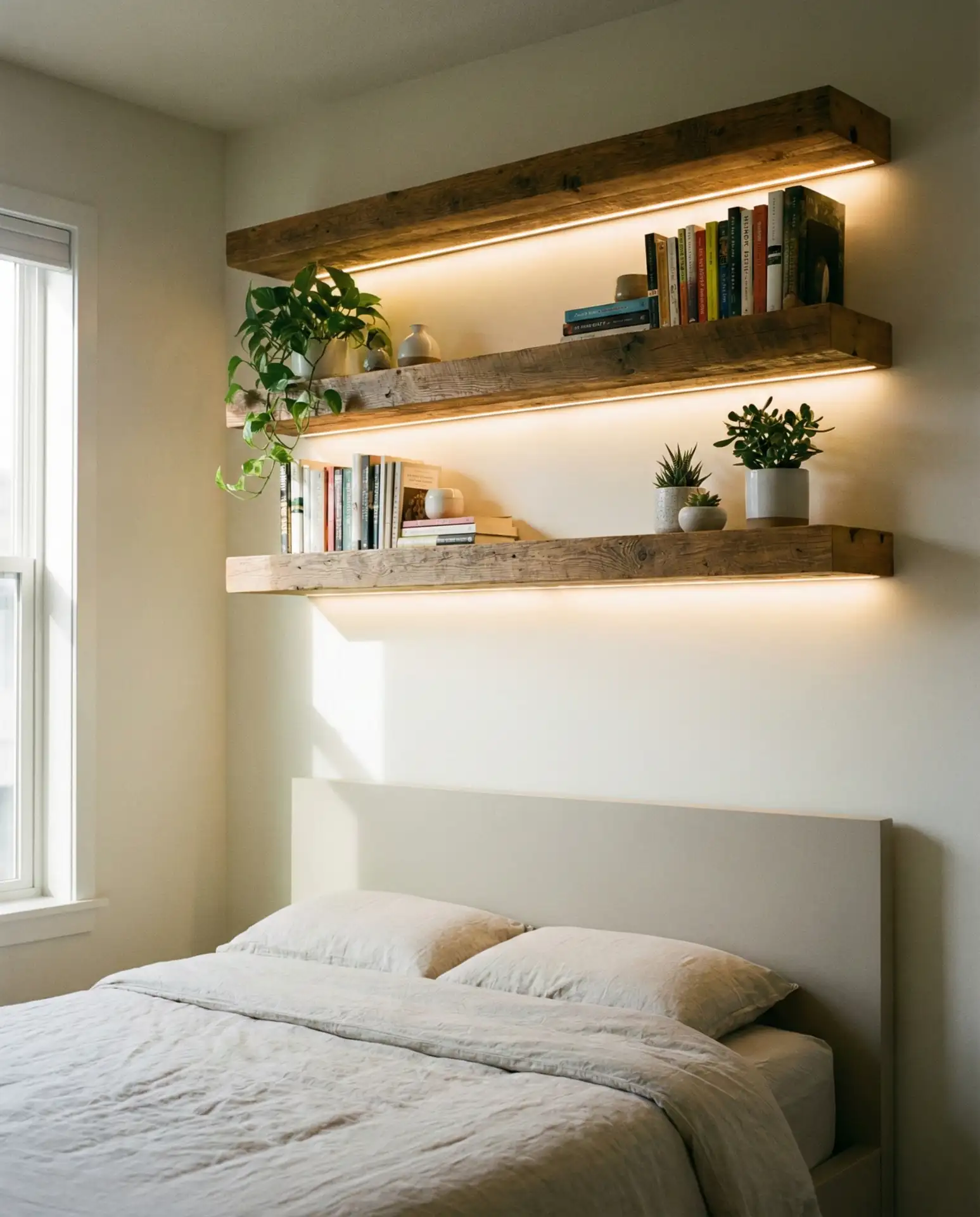 Floating Shelves with Integrated Strip Lighting 1