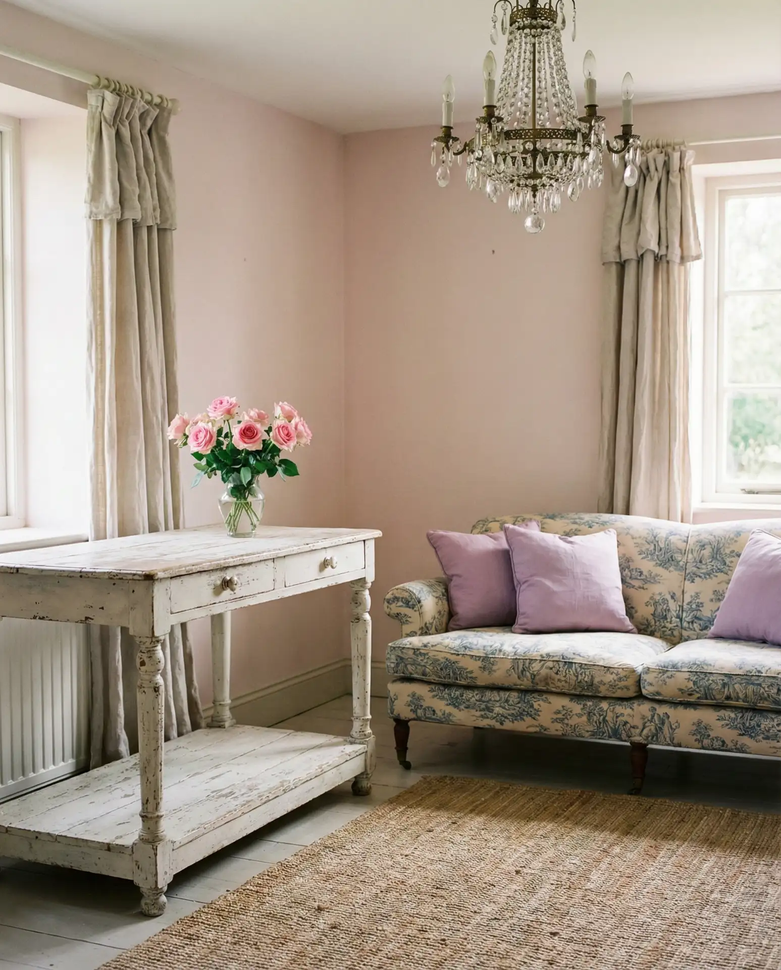 French Cottage Living Room with Romantic Elegance 1