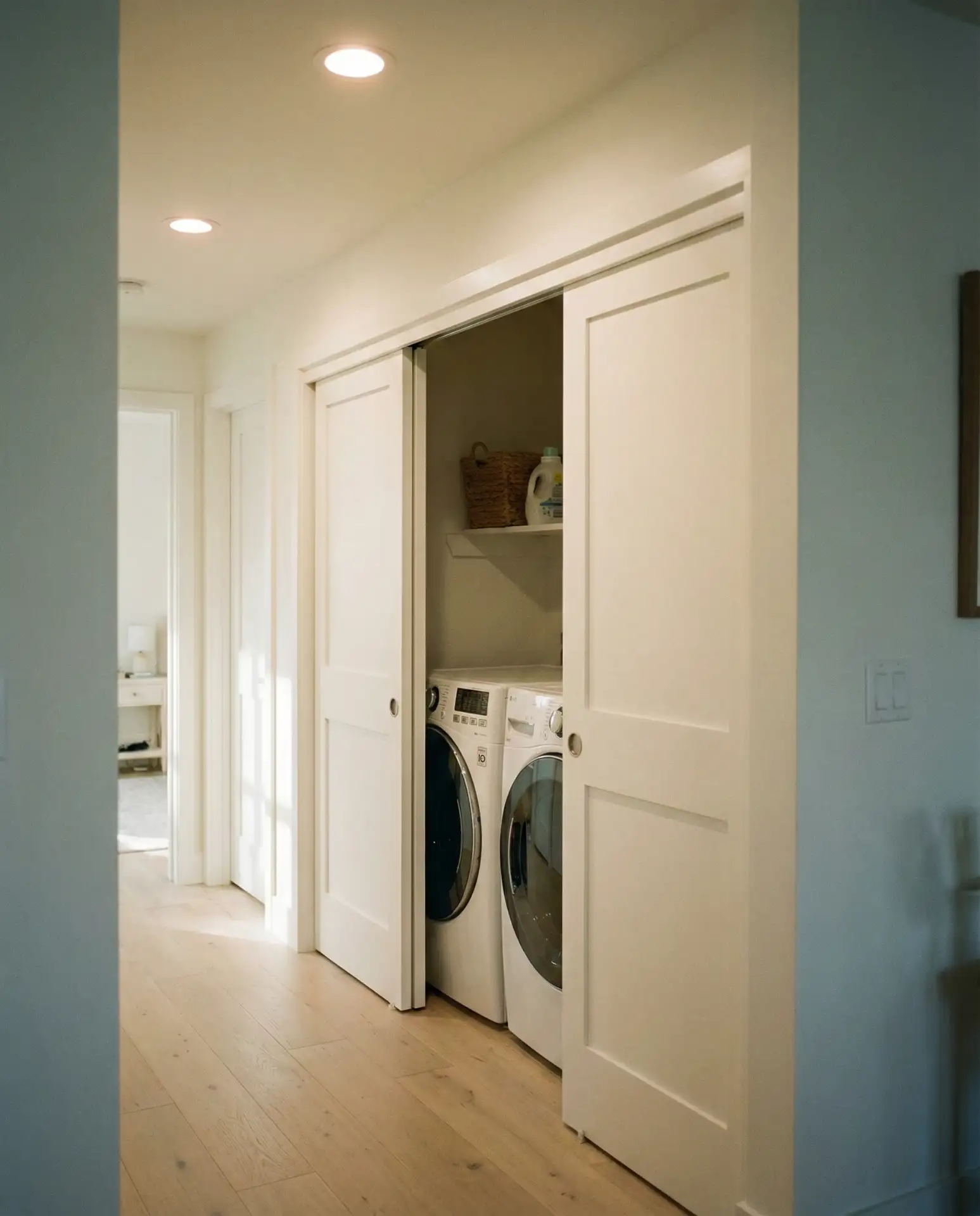 Hallway Laundry with Sliding Doors 1