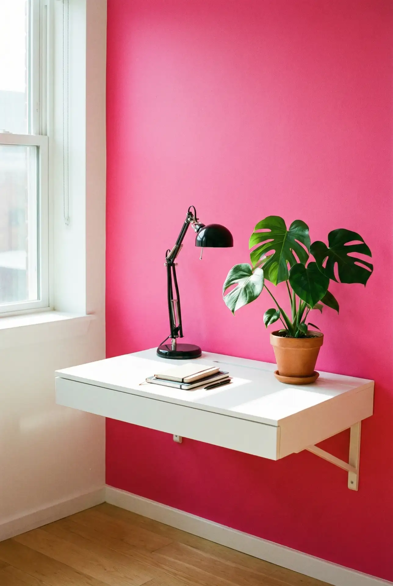 Hot Pink Accent Wall in Modern Office 1