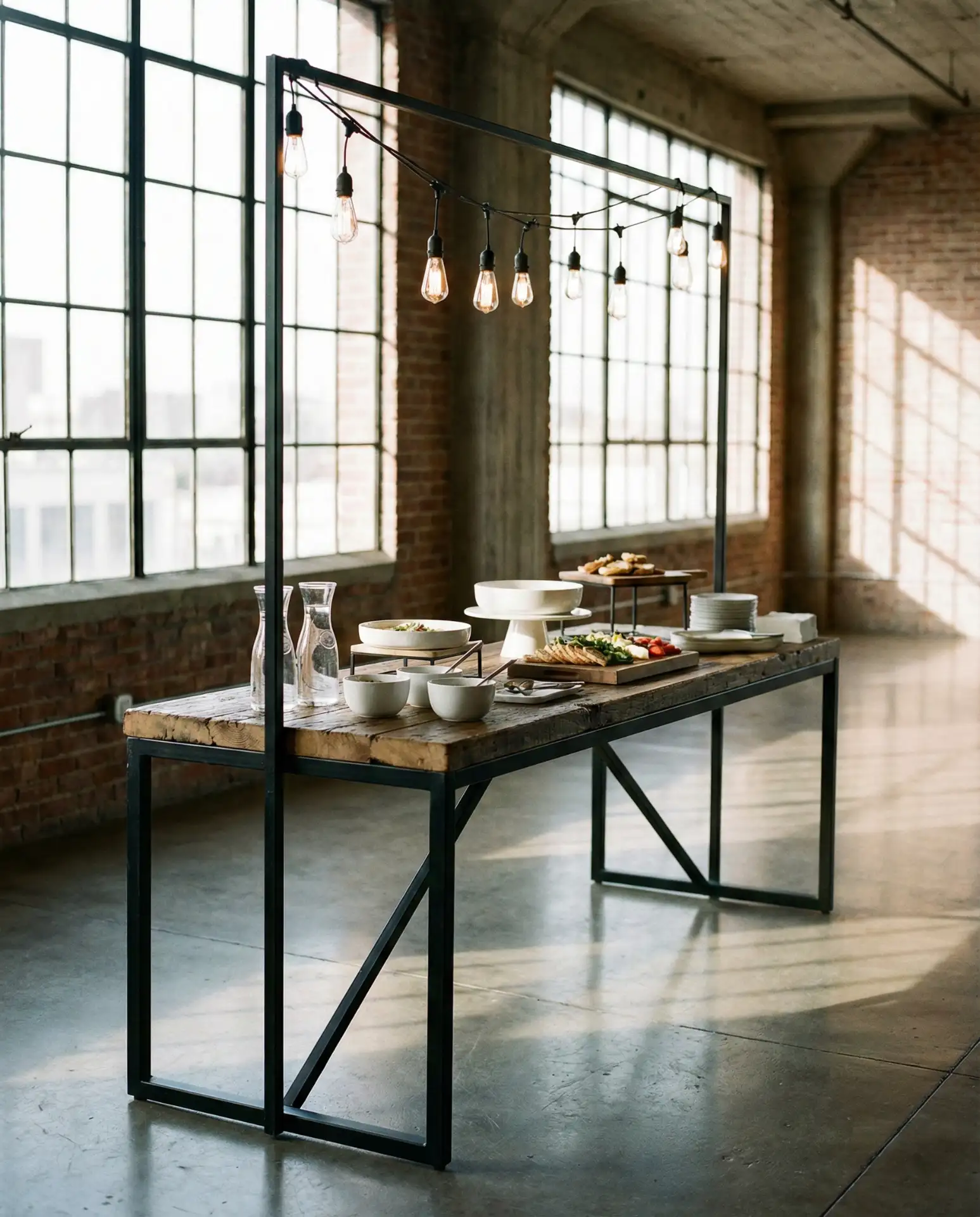 Industrial Chic Buffet with Metal and Wood 1