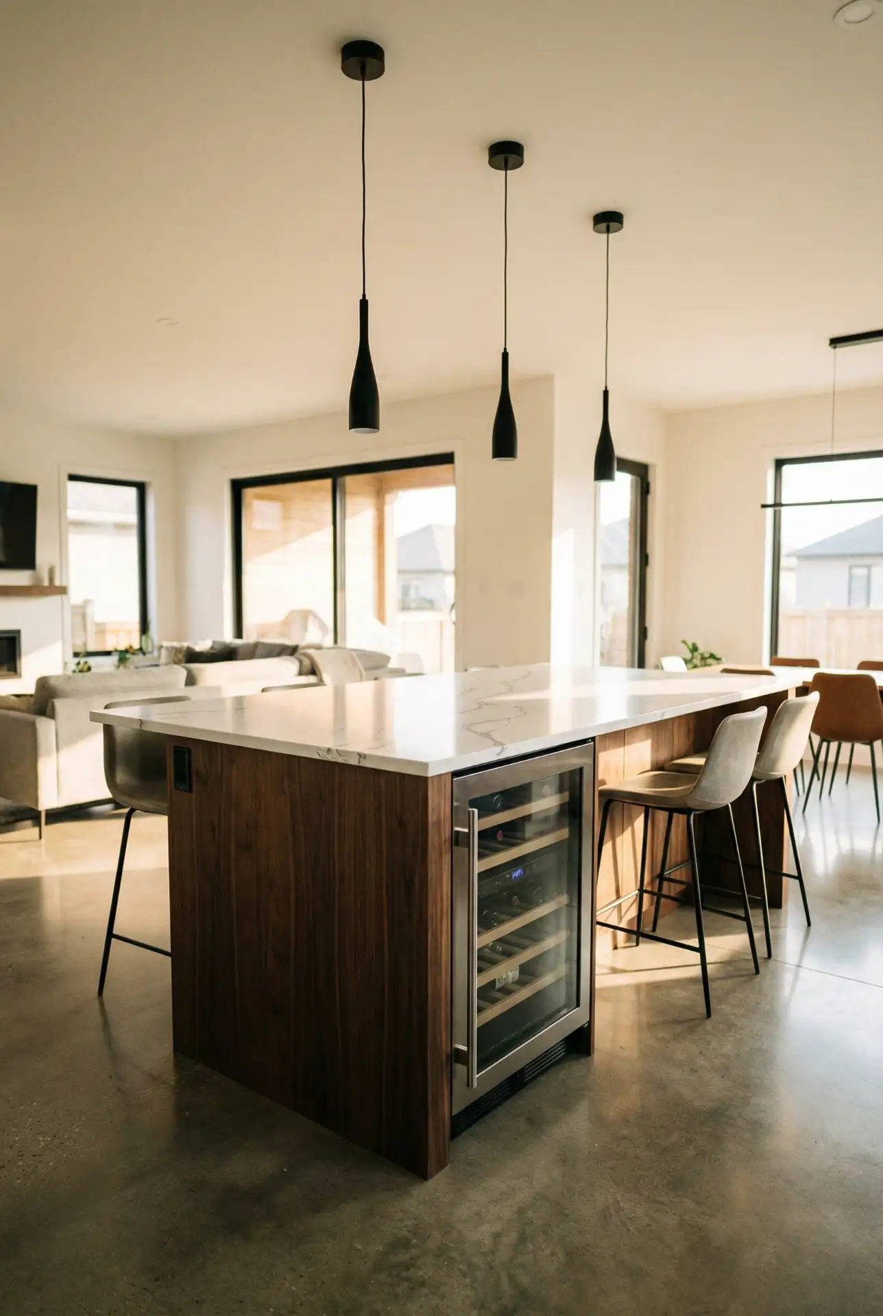 Island Kitchen With Integrated Dining and Storage 2