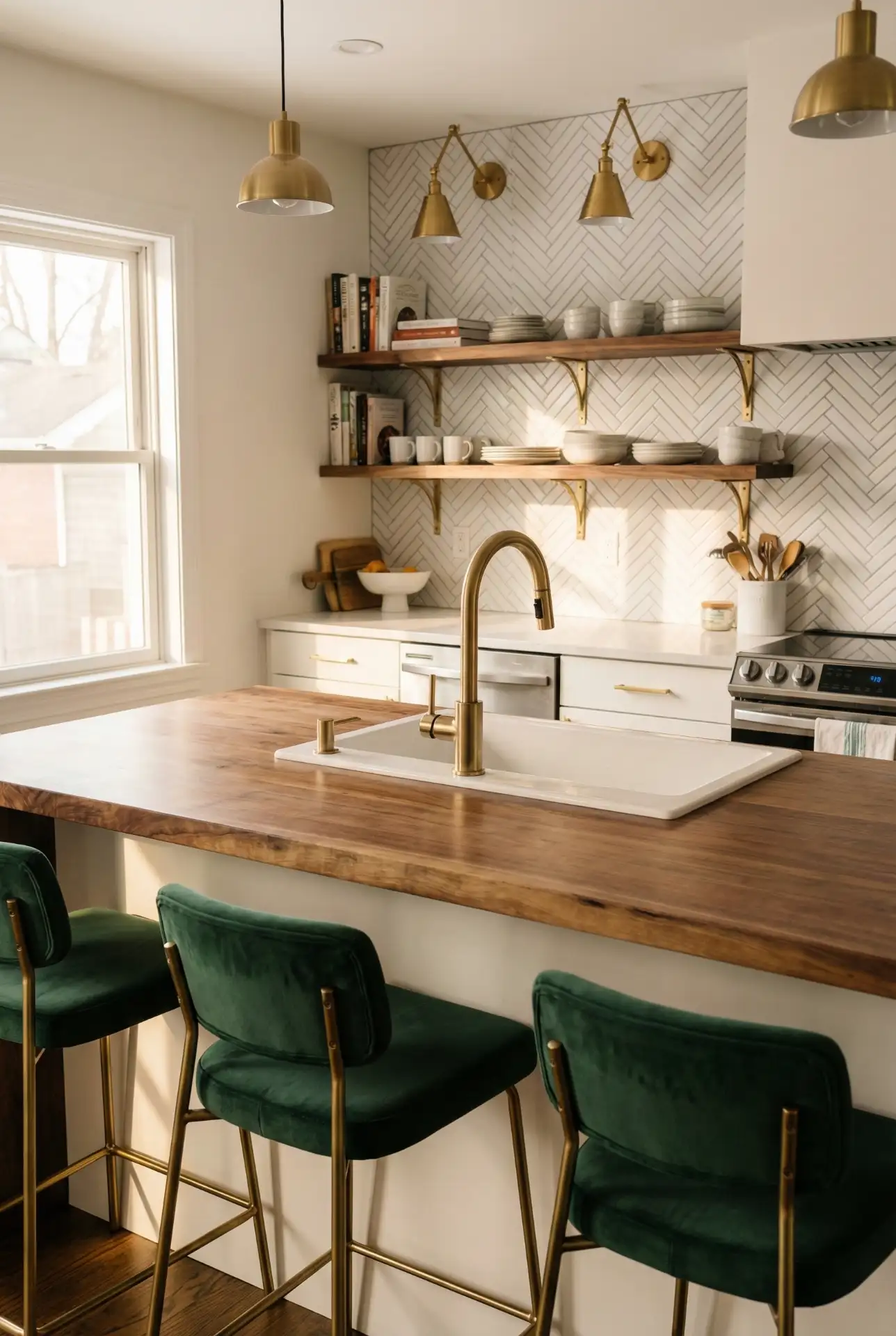 Kitchen Layout With Central Island and Seating 2