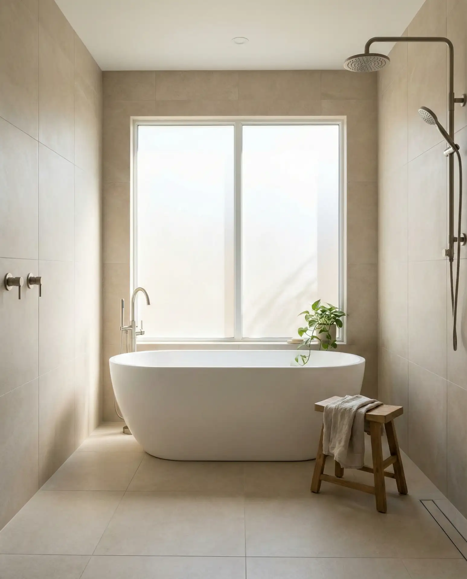 Large Format Beige Porcelain for a Spa-Like Feel 2