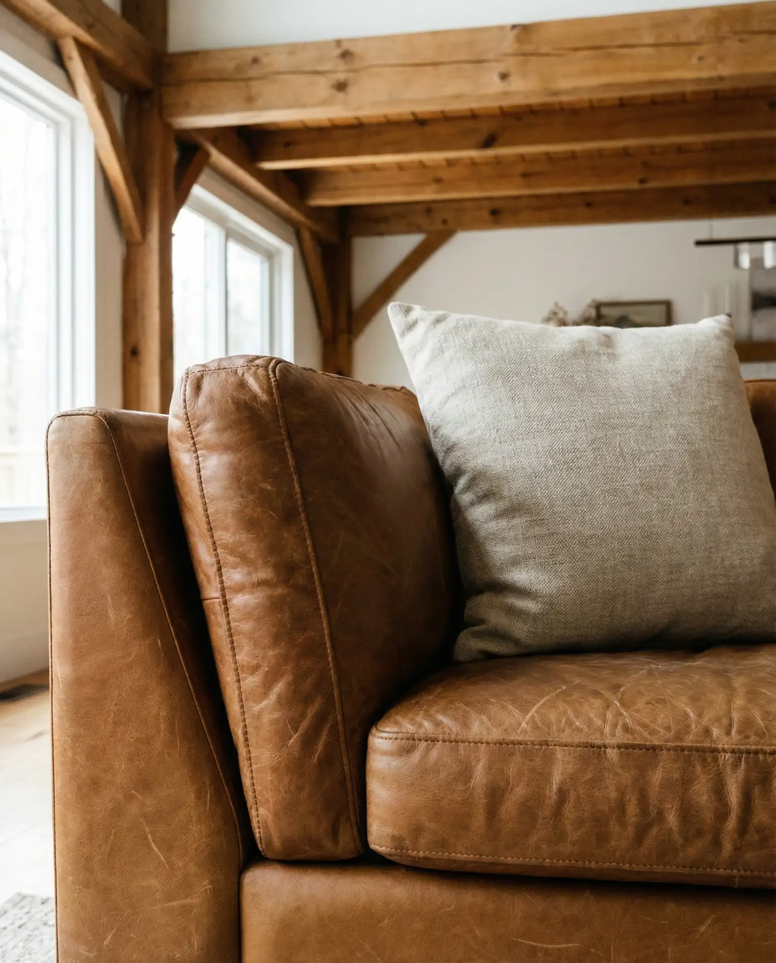 Leather Sectional with Aged Patina 2
