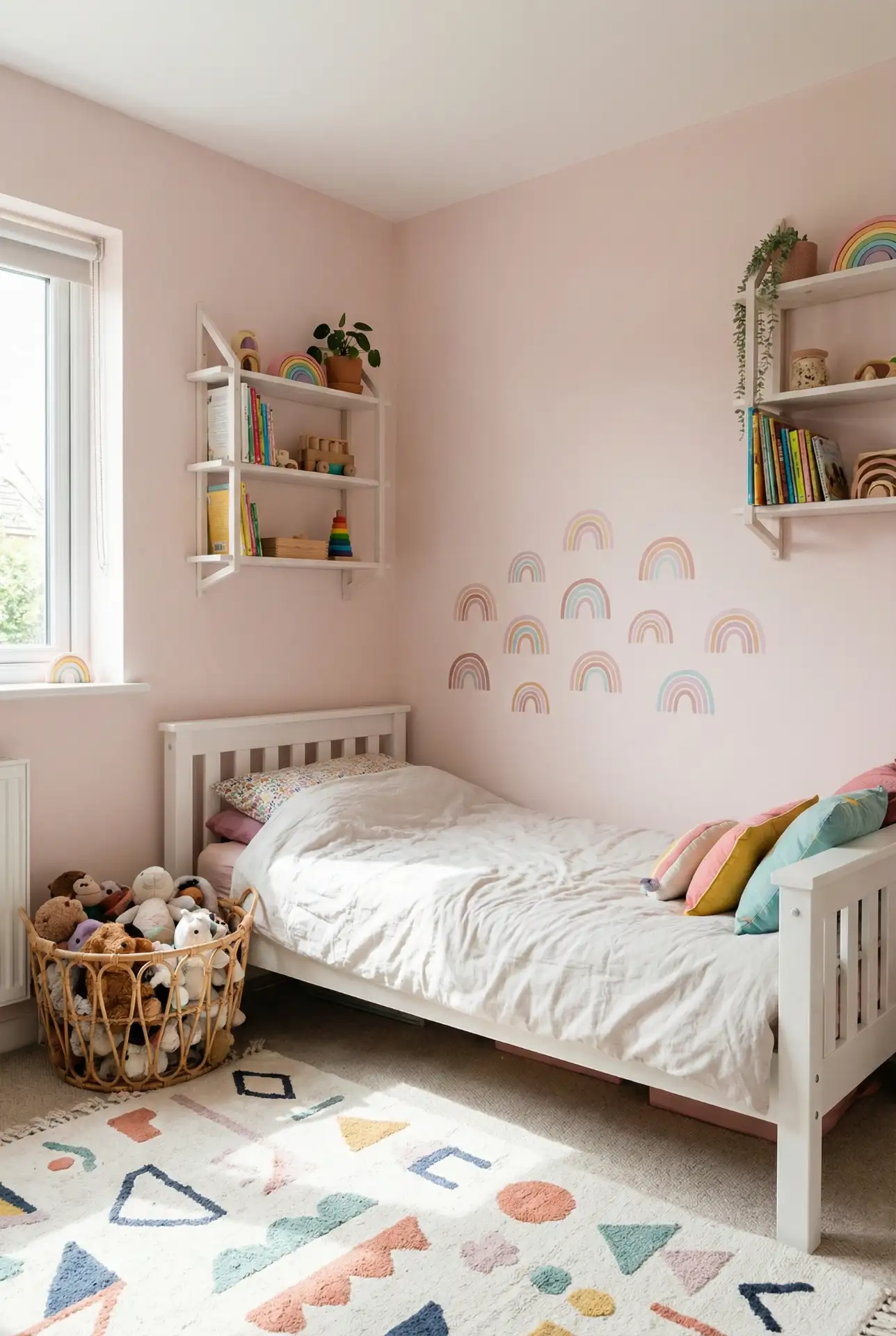 Light Pink Kids Bedroom with Playful Touches 1
